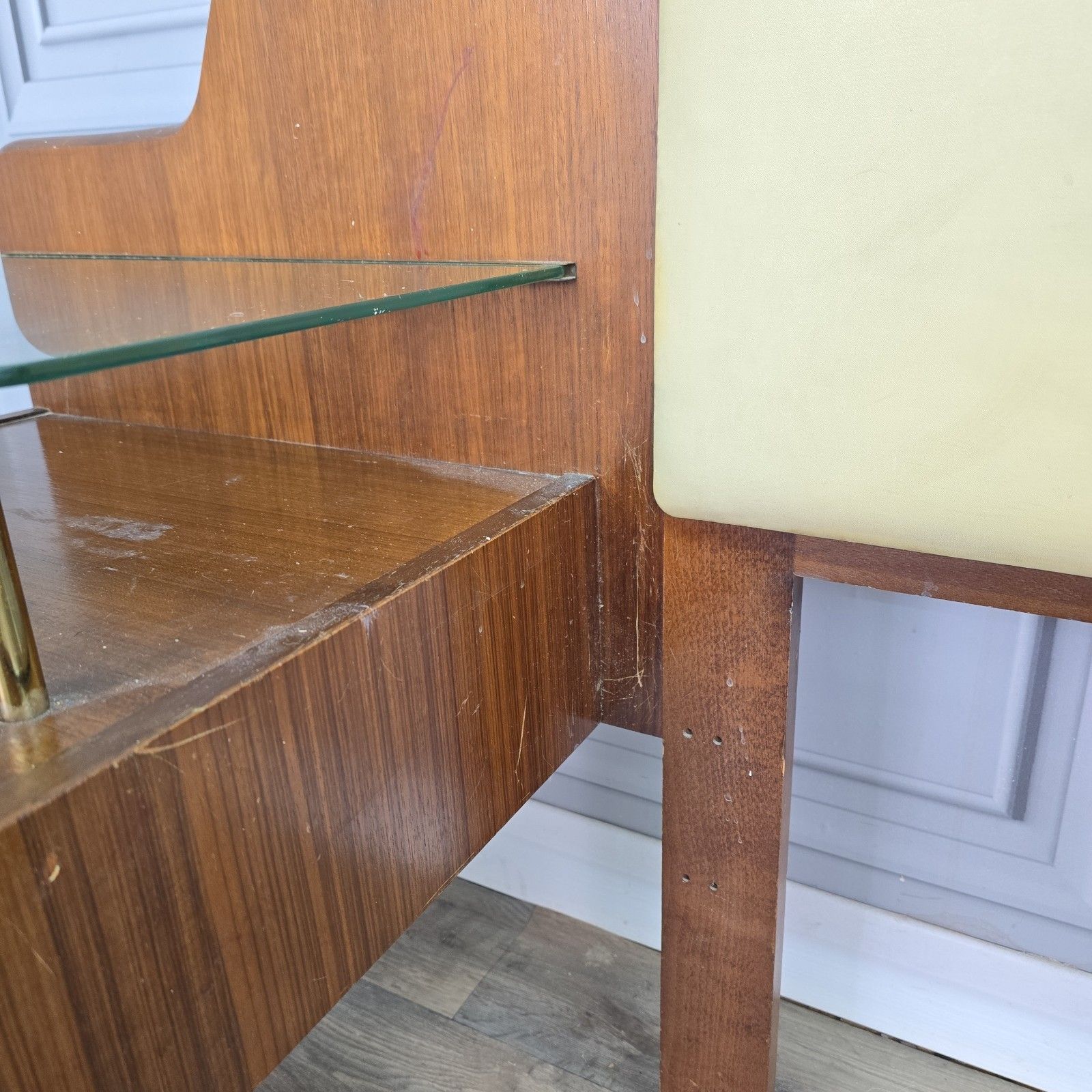 photo vintage Vintage G Plan Headboard Tola Bedside Tables Cabinets Mid Century Double Bed