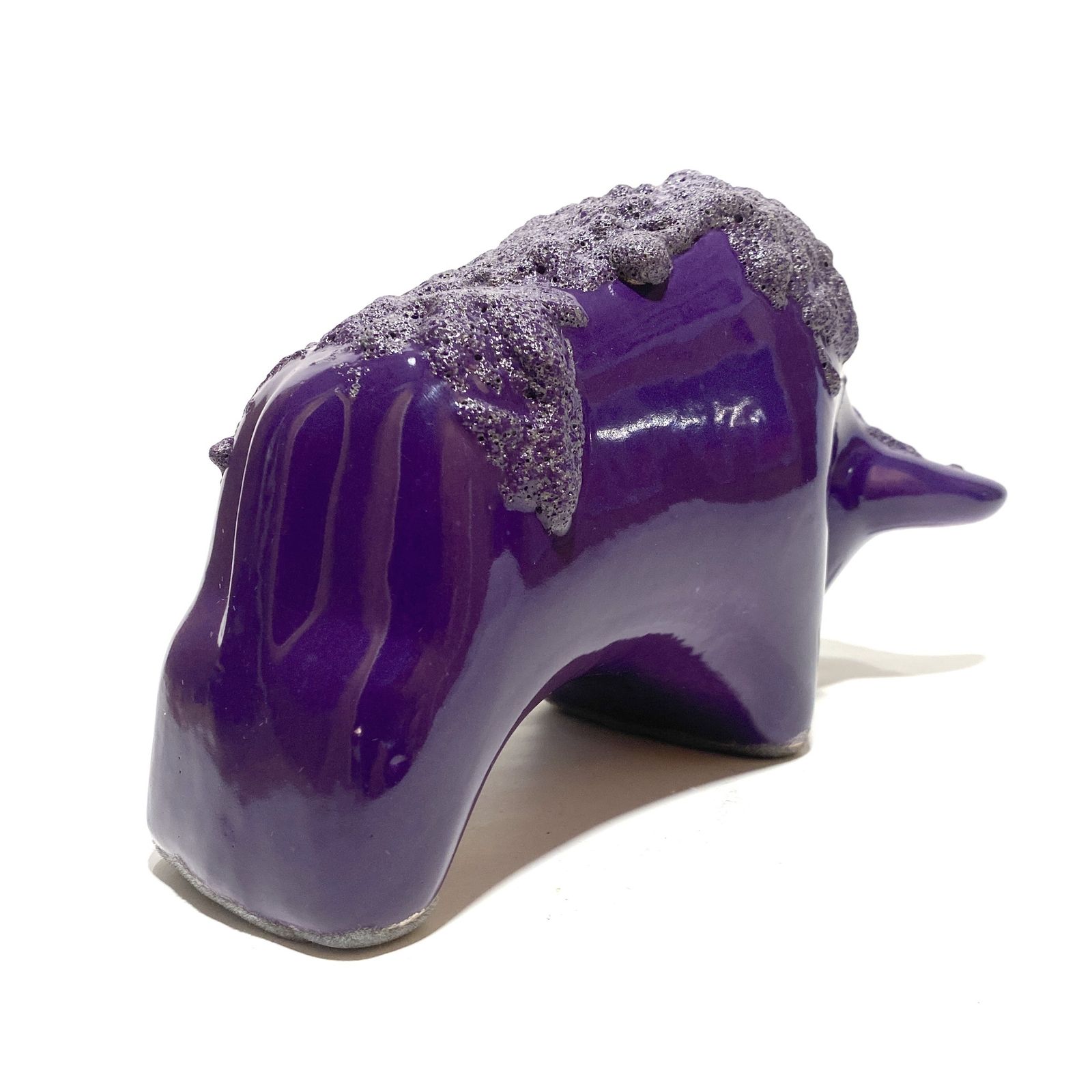 Otto Keramik Bull In Purple Fat Lava Glaze, West German Pottery Style Sculpture photo for sale