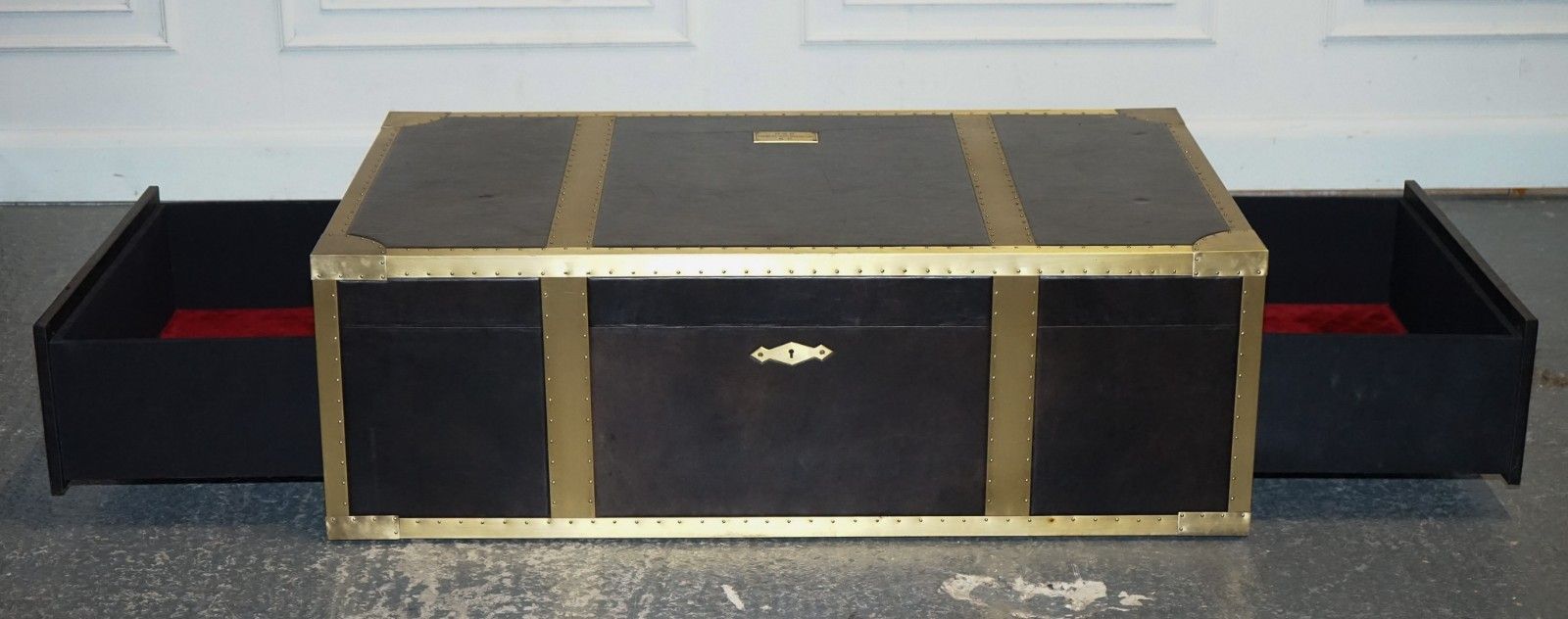Timothy Oulton Cumberland Collection Coffee Table With Red Velvet Lining photo for sale