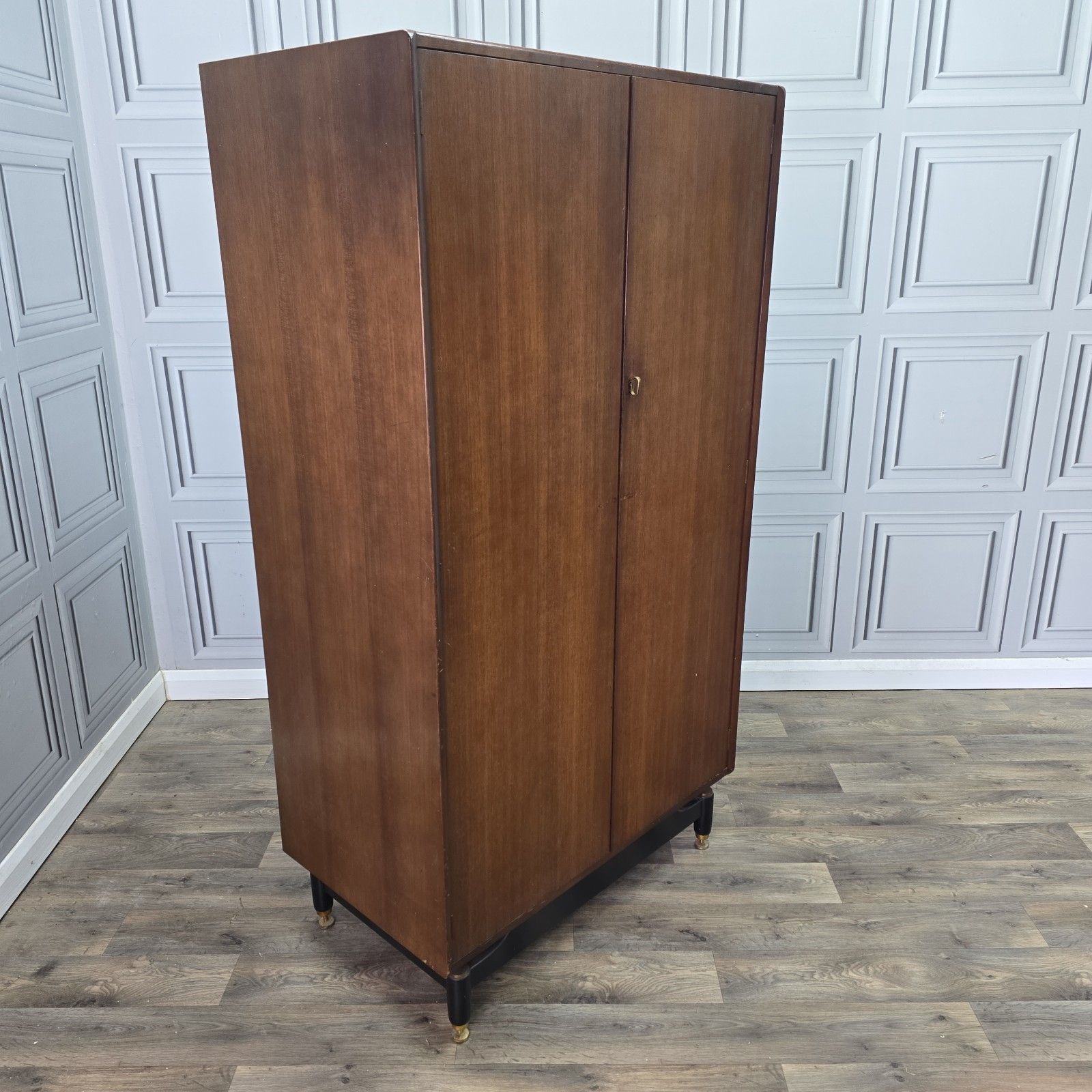 Vintage G Plan Wardrobe Tola & Black Mid Century Compactrobe Retro Mcm Tallboy photo furniture