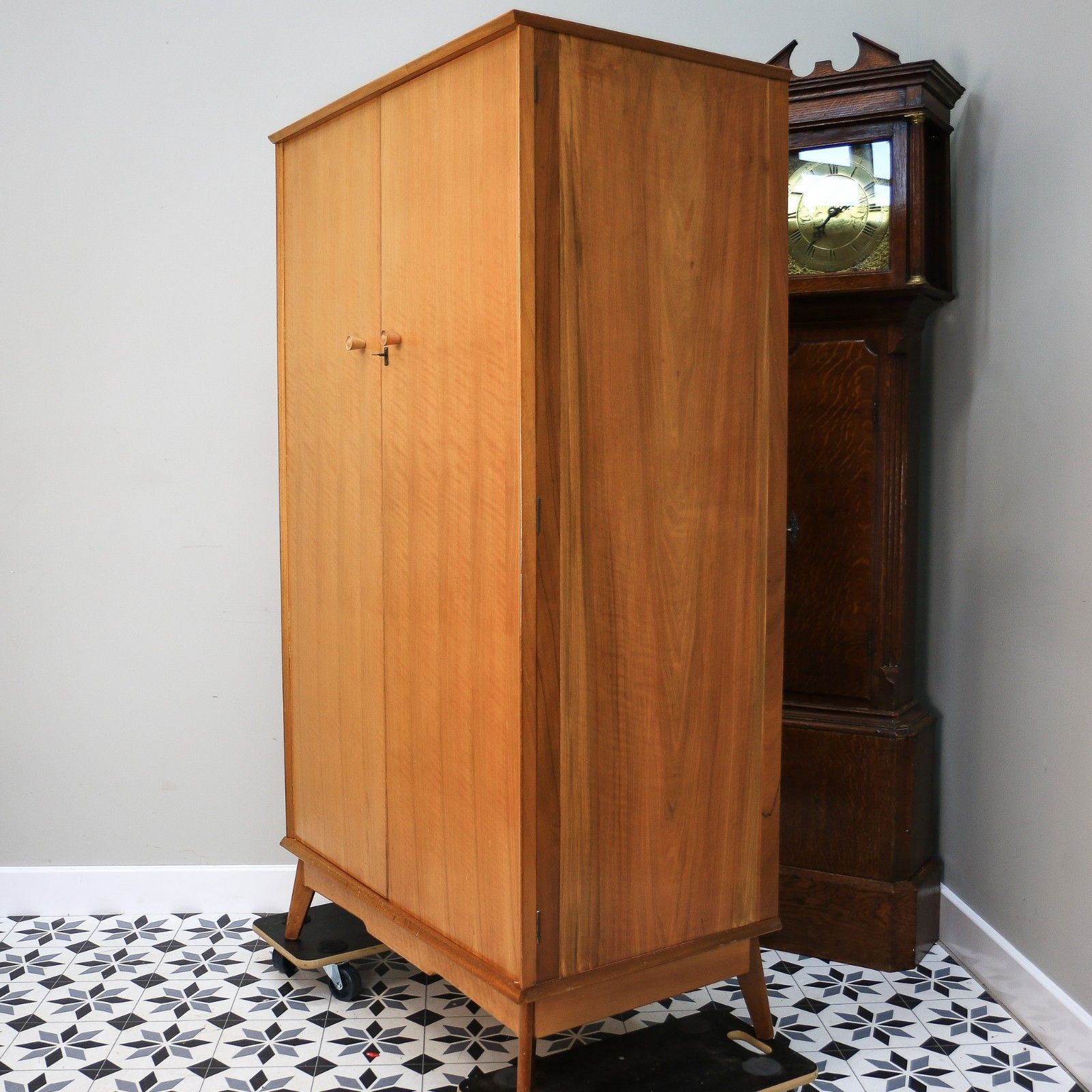 Alfred Cox Double Wardrobe In Walnut 1950s With Splayed Legs photo Furniture
