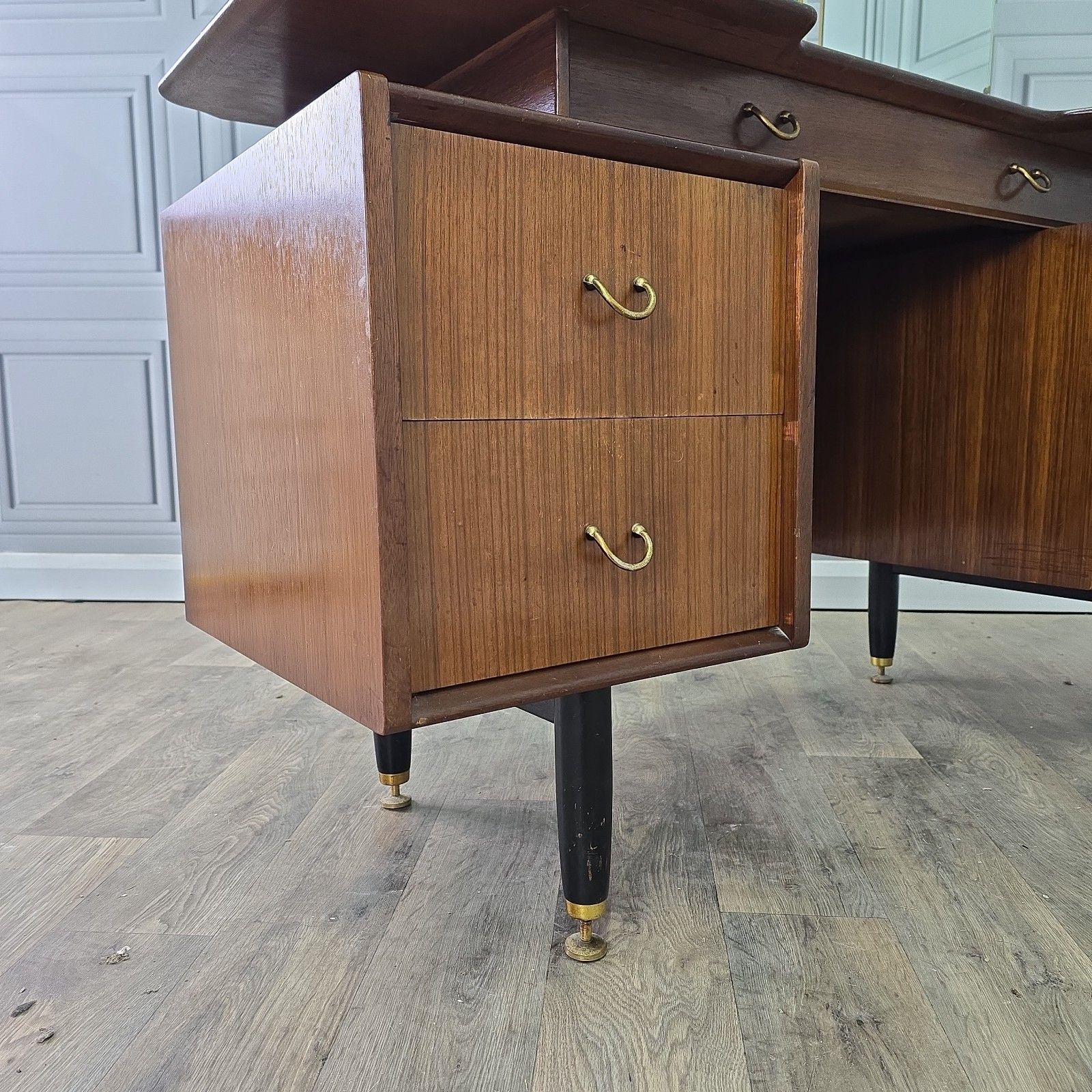 Vintage G Plan Dressing Table Tola And Black Mid Century Vanity Unit Desk Retro photo for sale