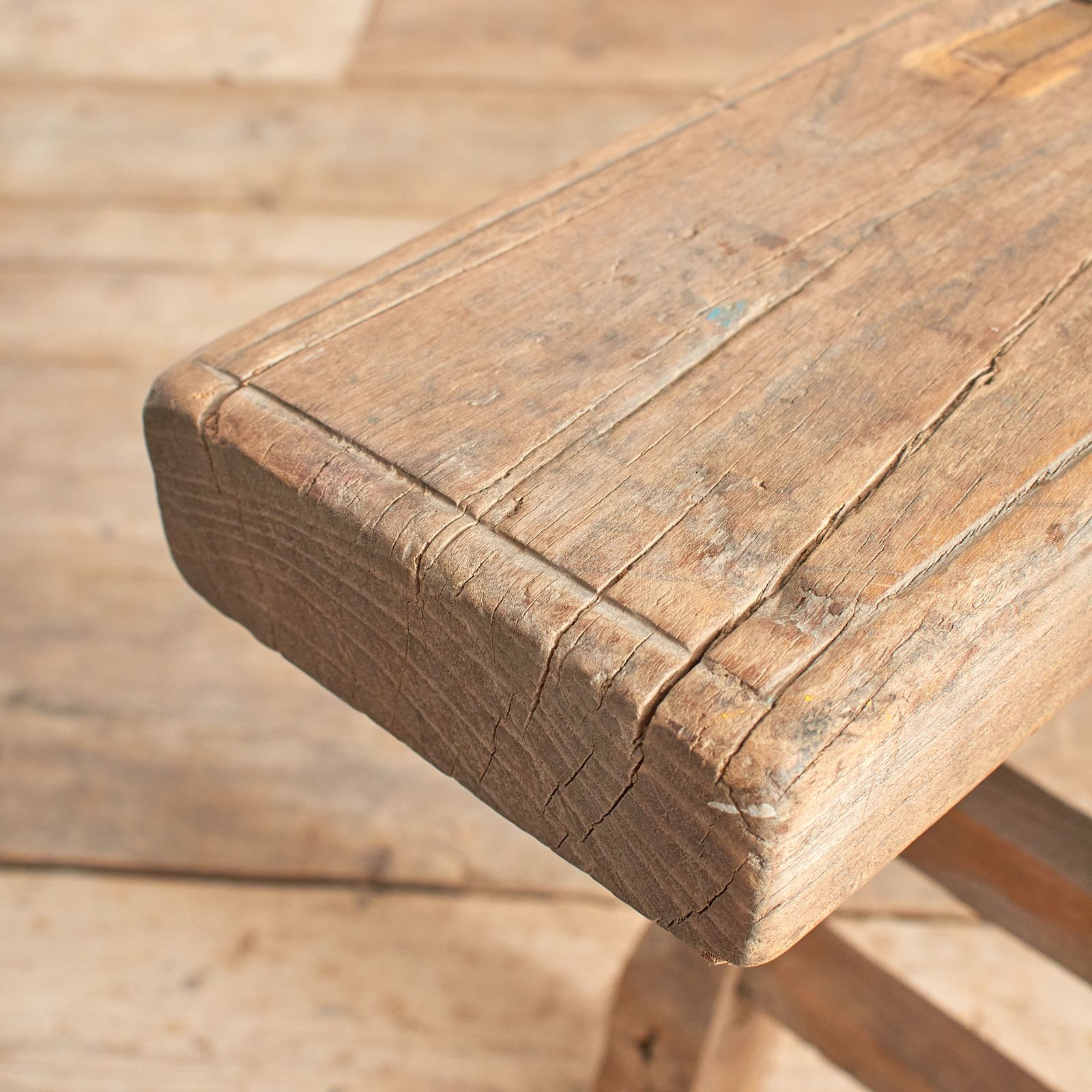Antique Reclaimed Rustic Wooden Hallway Pig Bench  Db photo Furniture