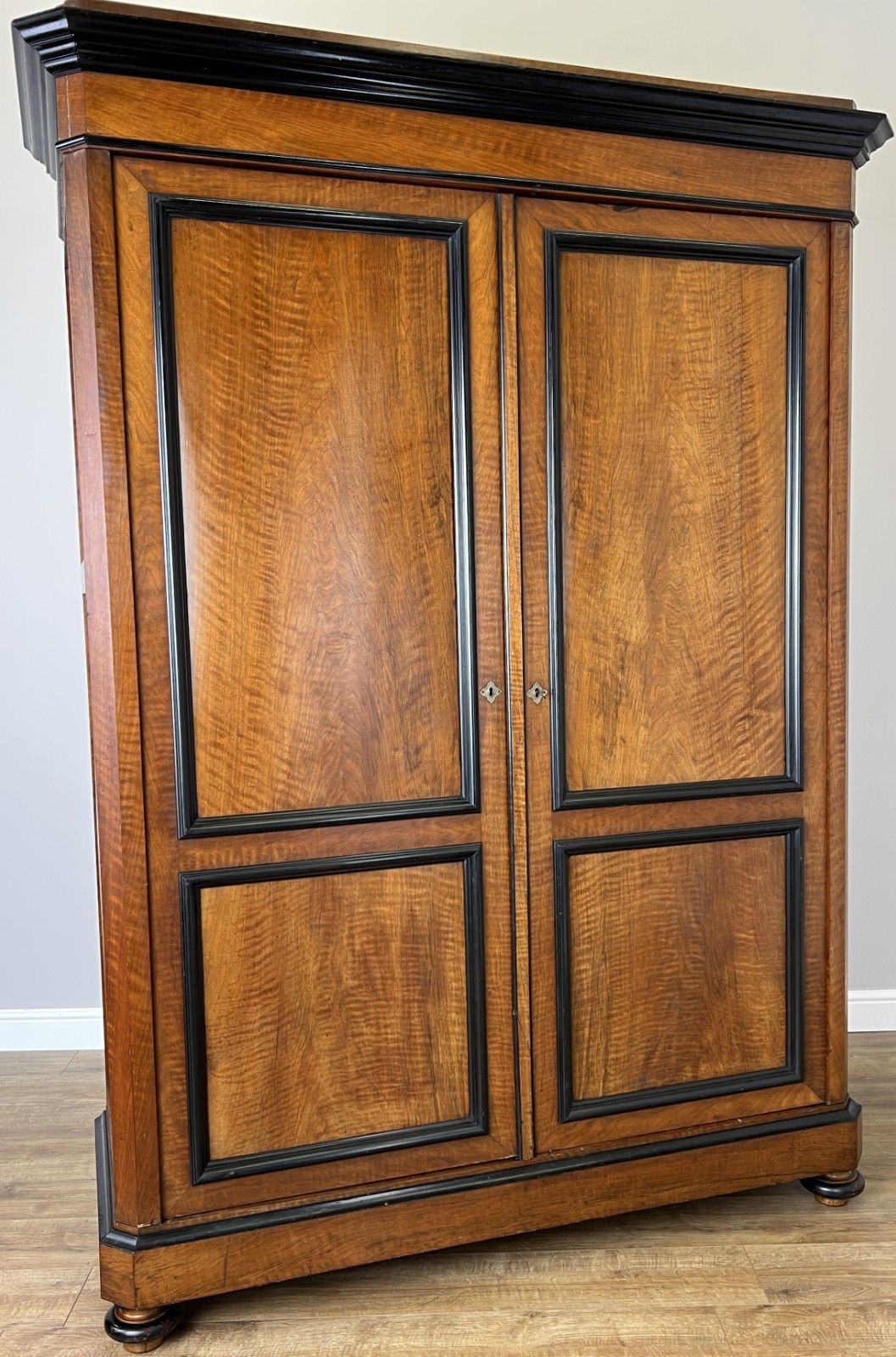 Wardrobe Antique French Style Walnut Two Door Carved Armoire Cabinet Lot 6132 photo furniture