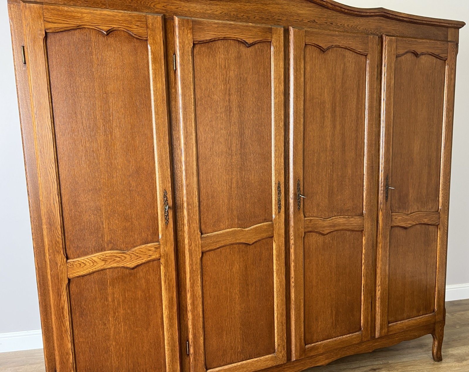 Wardrobe Vintage French Louis XVI Style Oak Four Door Carved Armoire Lot 6131 photo Furniture