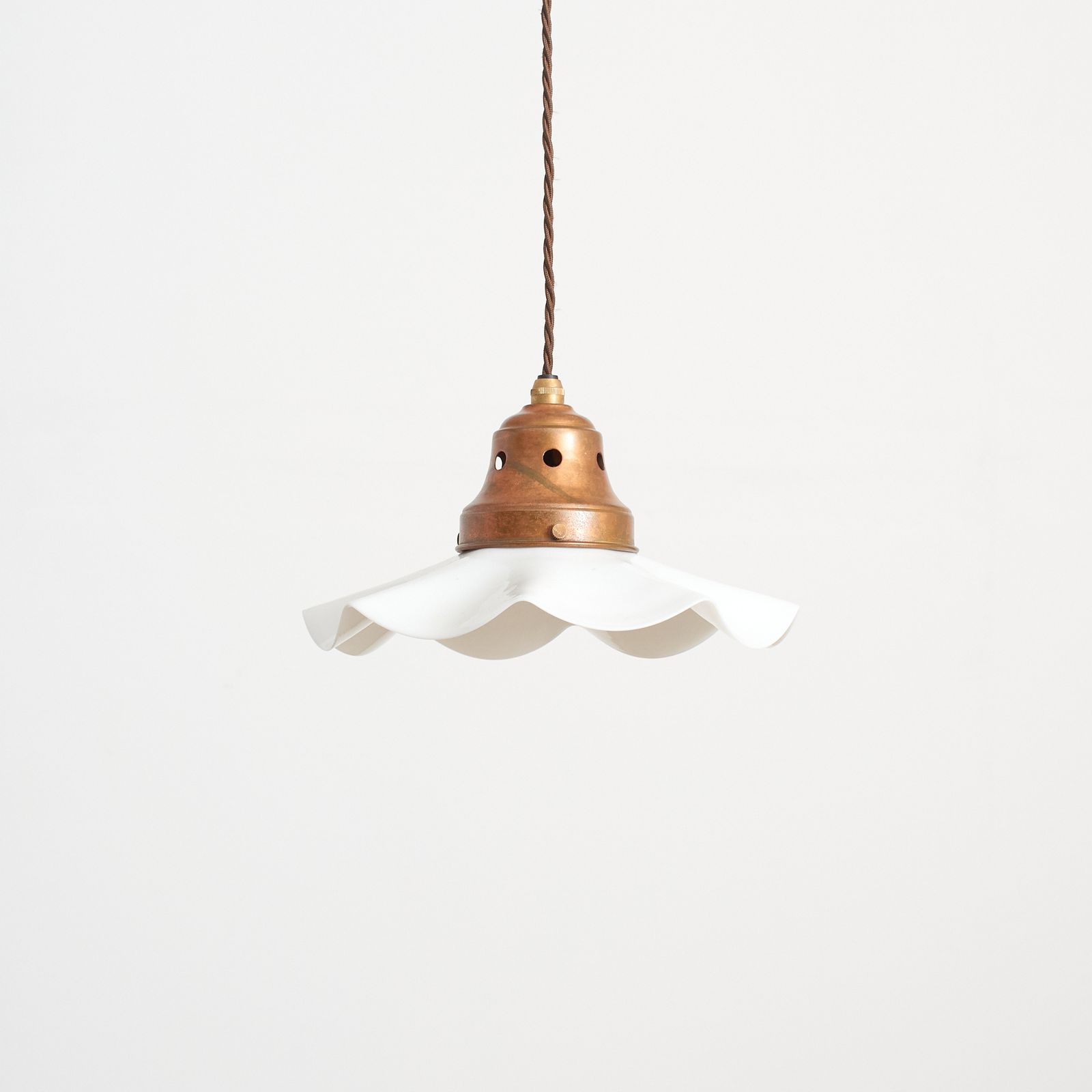 Antique French Coolie Milk Glass Pendant Light – G photo furniture