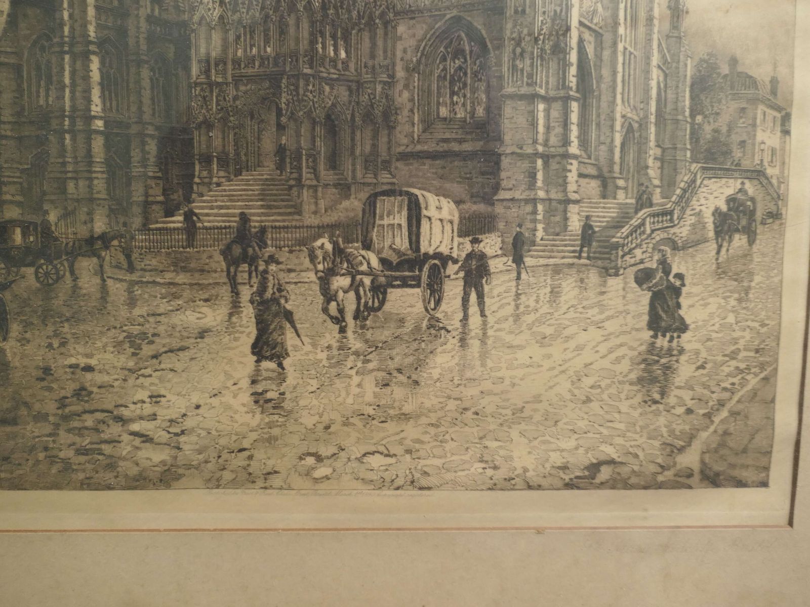 Engraving By Artist Charles Bird Of St. Mary Redcliffe Church In Bristol, England. photo 474.0