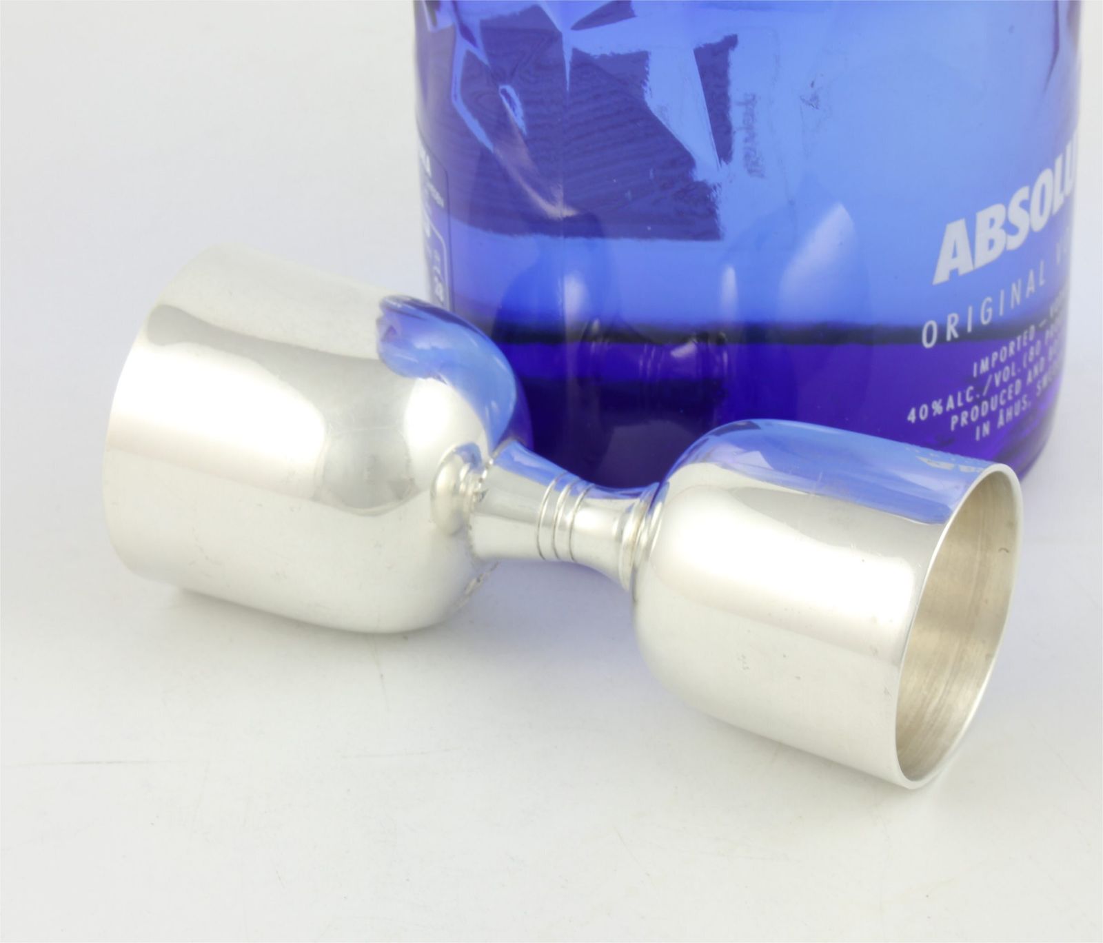 Mexican Silver Double Spirit Jigger. Art Deco 925 Silver Tequila Measure. photo Home Decor
