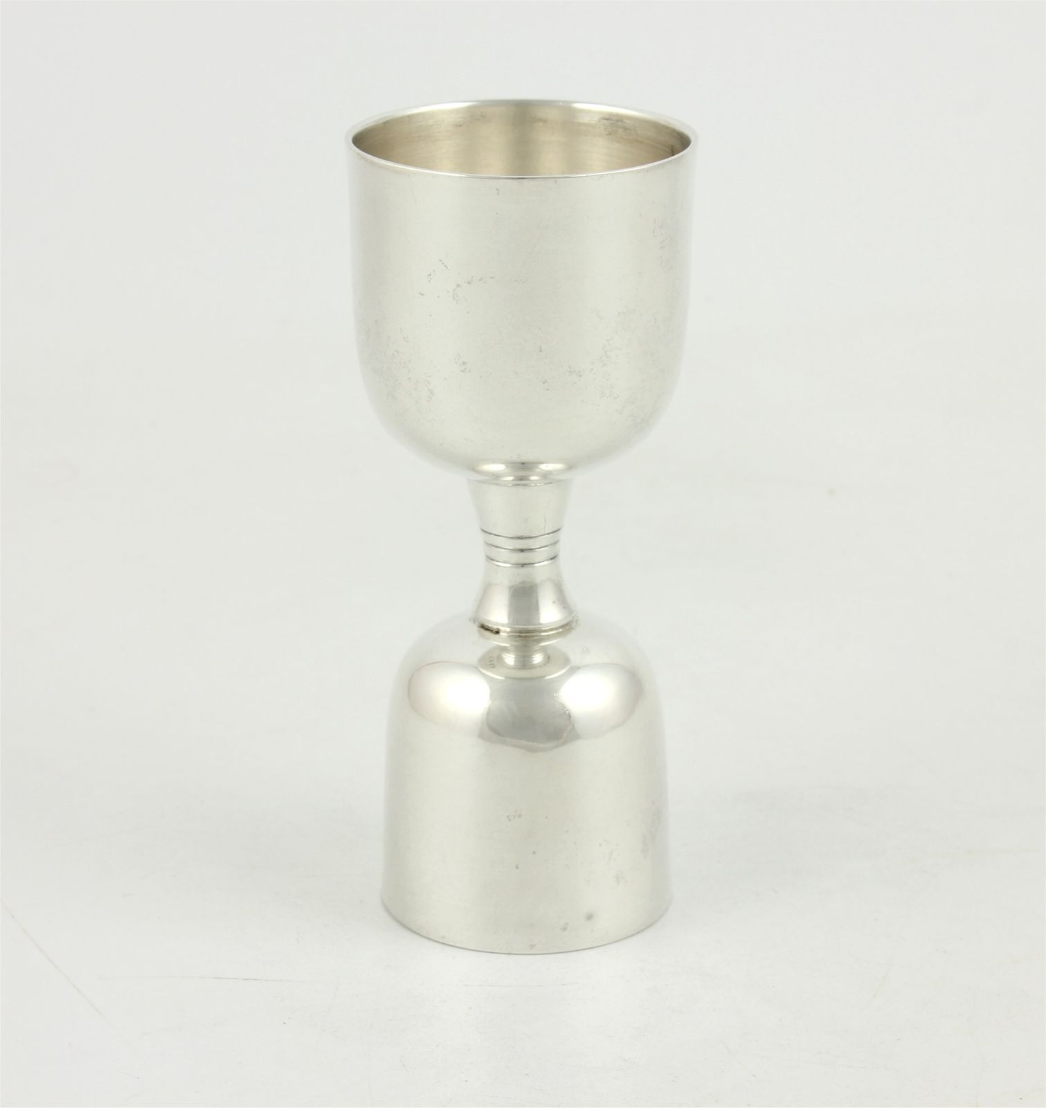 Mexican Silver Double Spirit Jigger. Art Deco 925 Silver Tequila Measure. photo vinterior