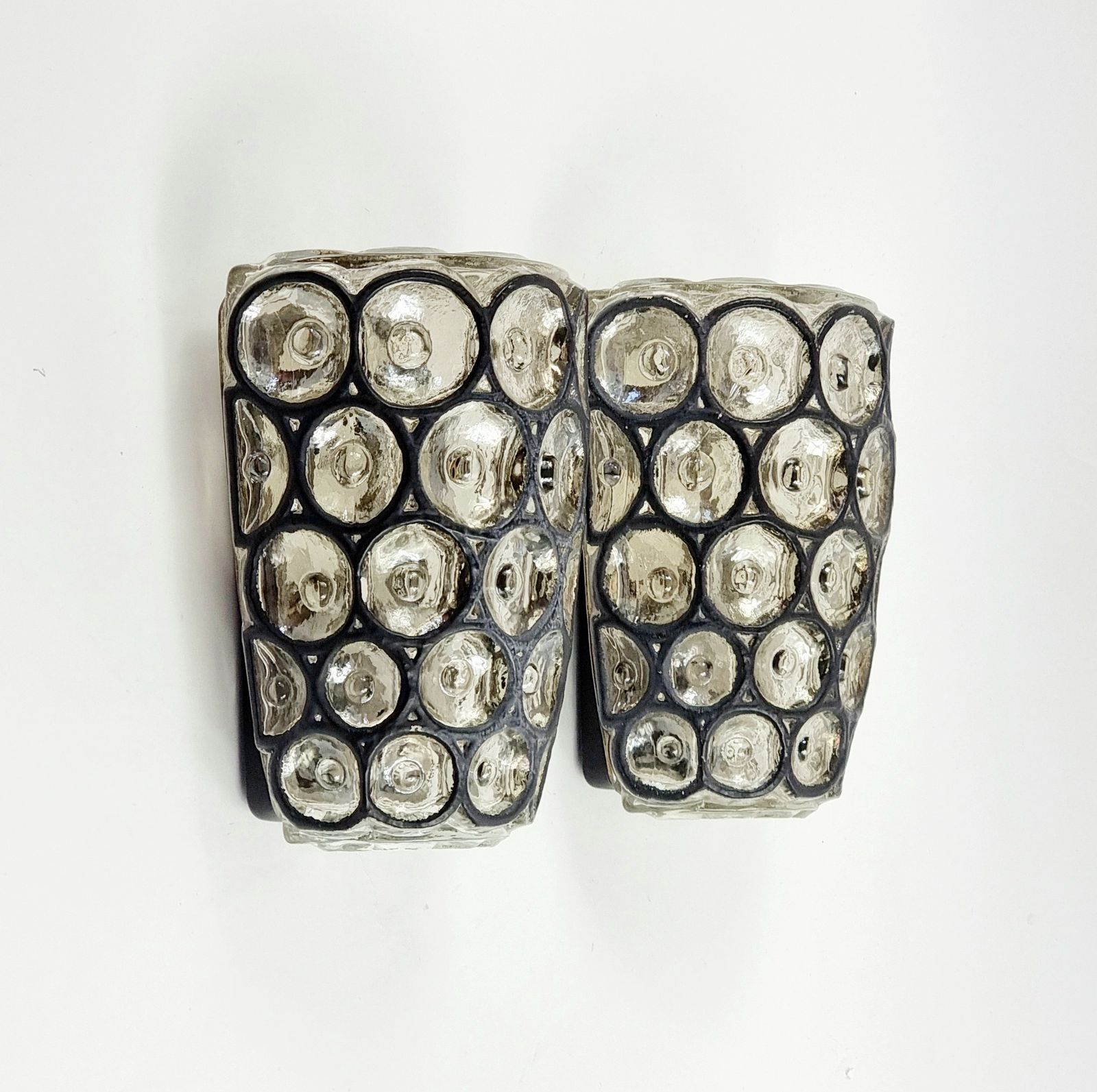 Pair Of Mid Century Modern Glass Wall Lights From Limburg, Germany, 1960s photo furniture