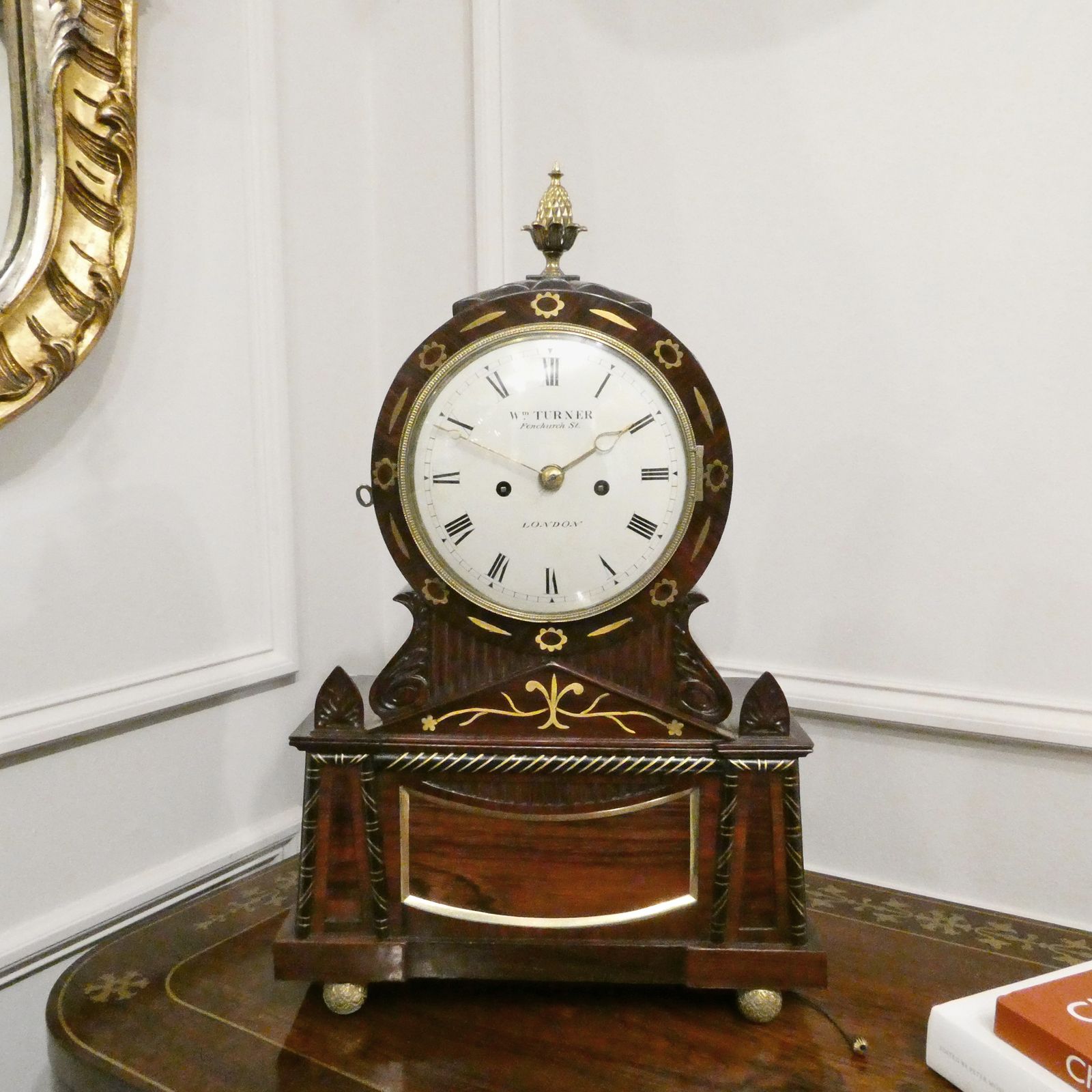 Georgian Rosewood Bracket Clock By William Turner Of London