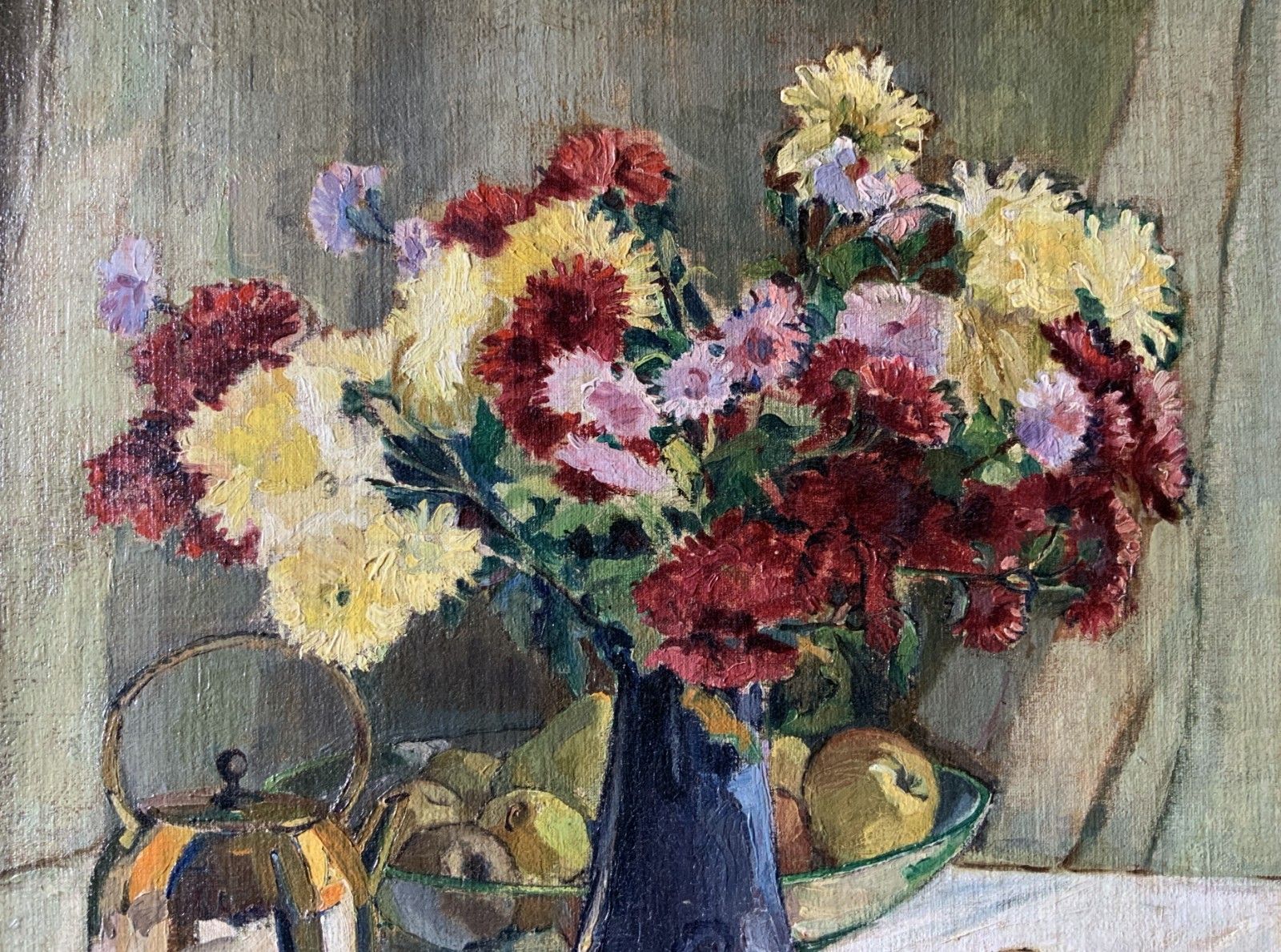 Fine Art Deco Still Life Impressionist Oil Painting C. 1931 Signed Original photo 790.0