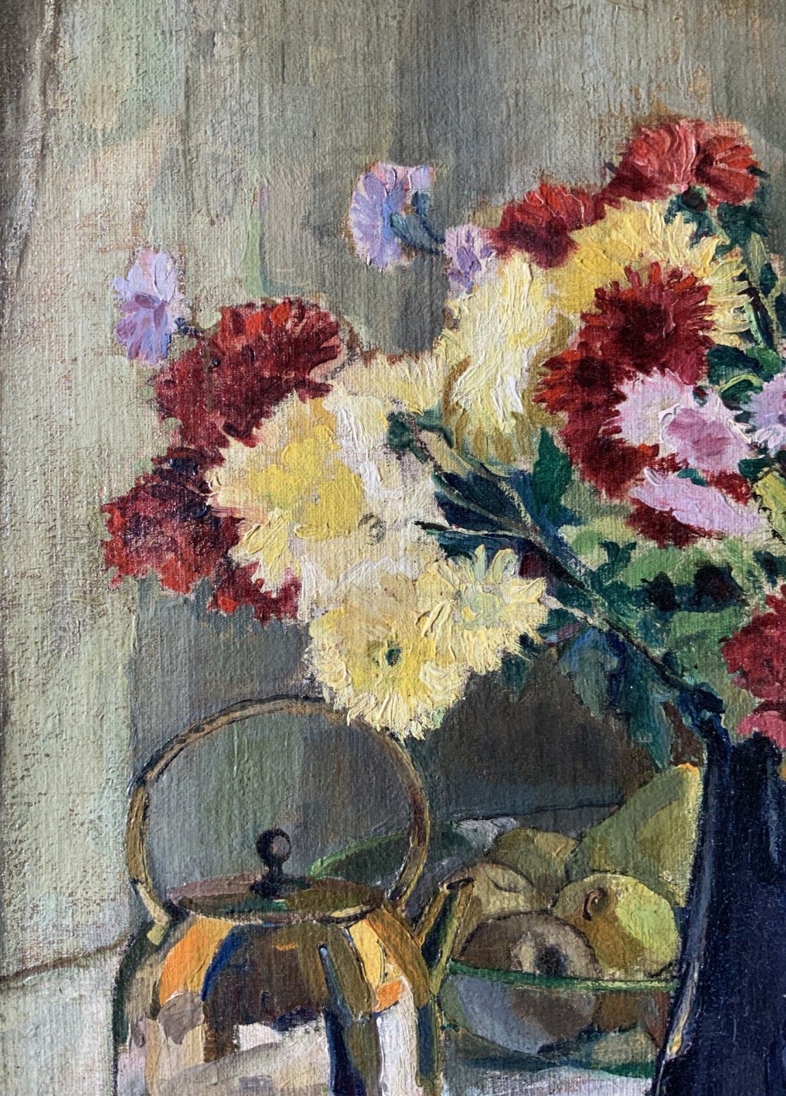 Art Fine Art Deco Still Life Impressionist Oil Painting C. 1931 Signed Original photo