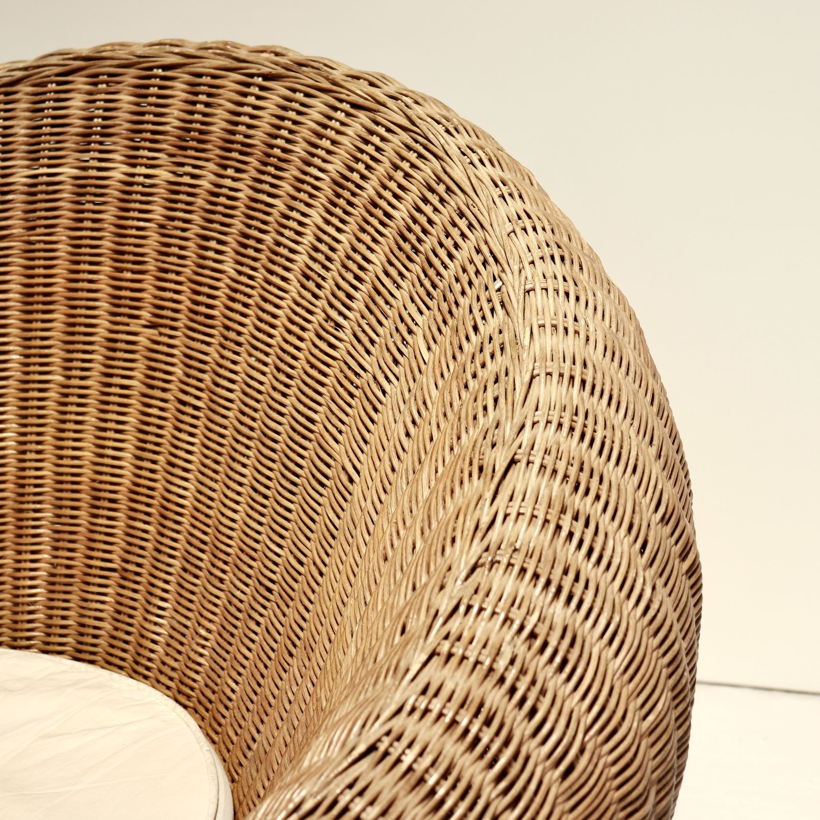 Vintage Woven Rattan Lounge Chair — In The Style Of Isamu Kenmochi photo Furniture