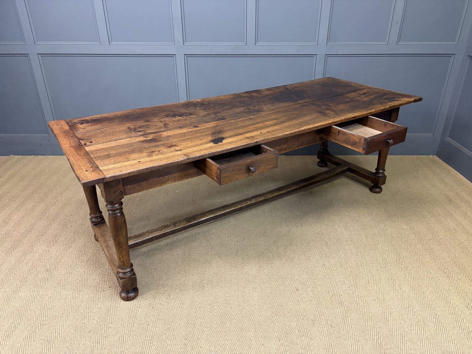 Large Early 19th Century Walnut Refectory Farmhouse Table photo furniture