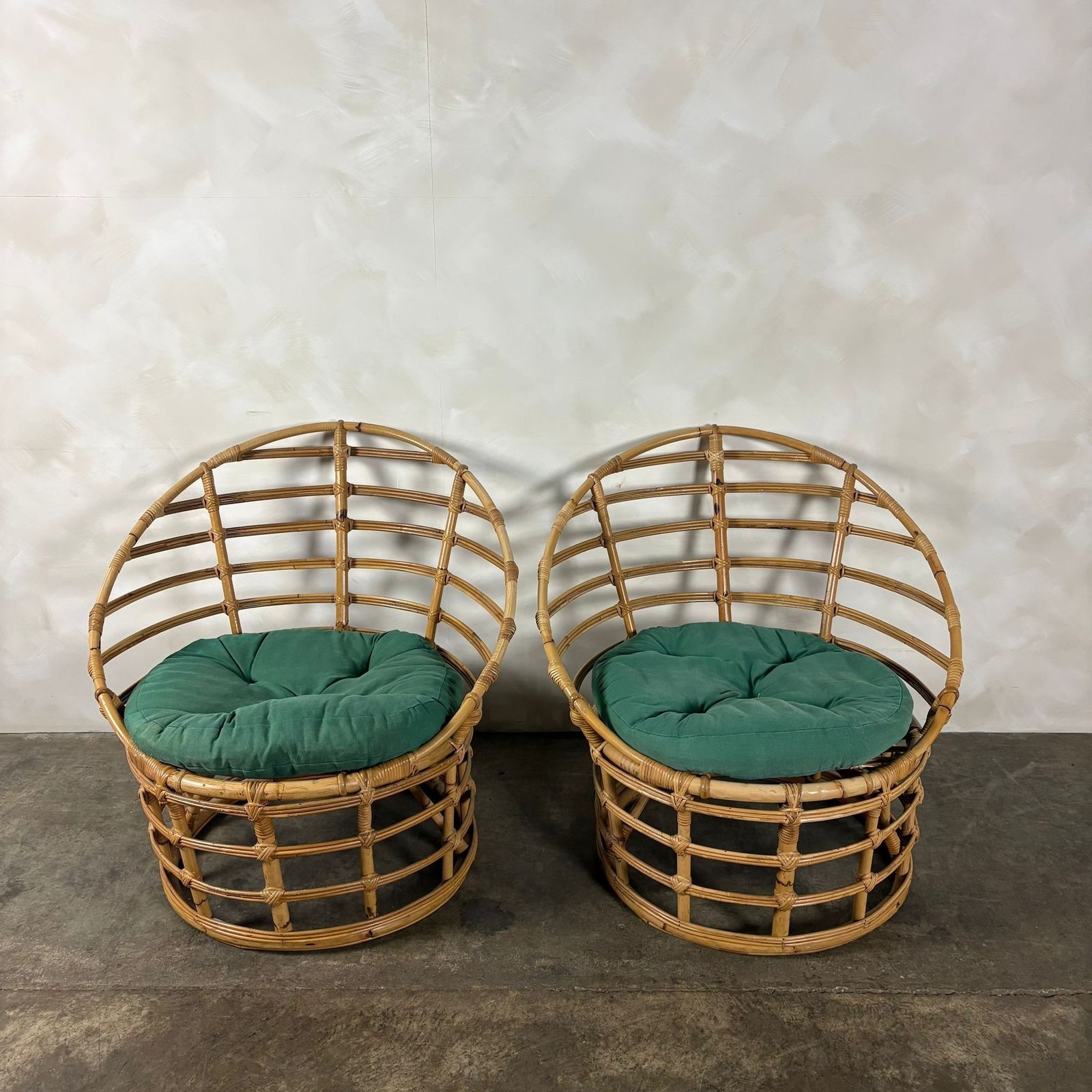 Mid Century Pair Of Bamboo Lounge Chairs Retro Mcm photo 695.0