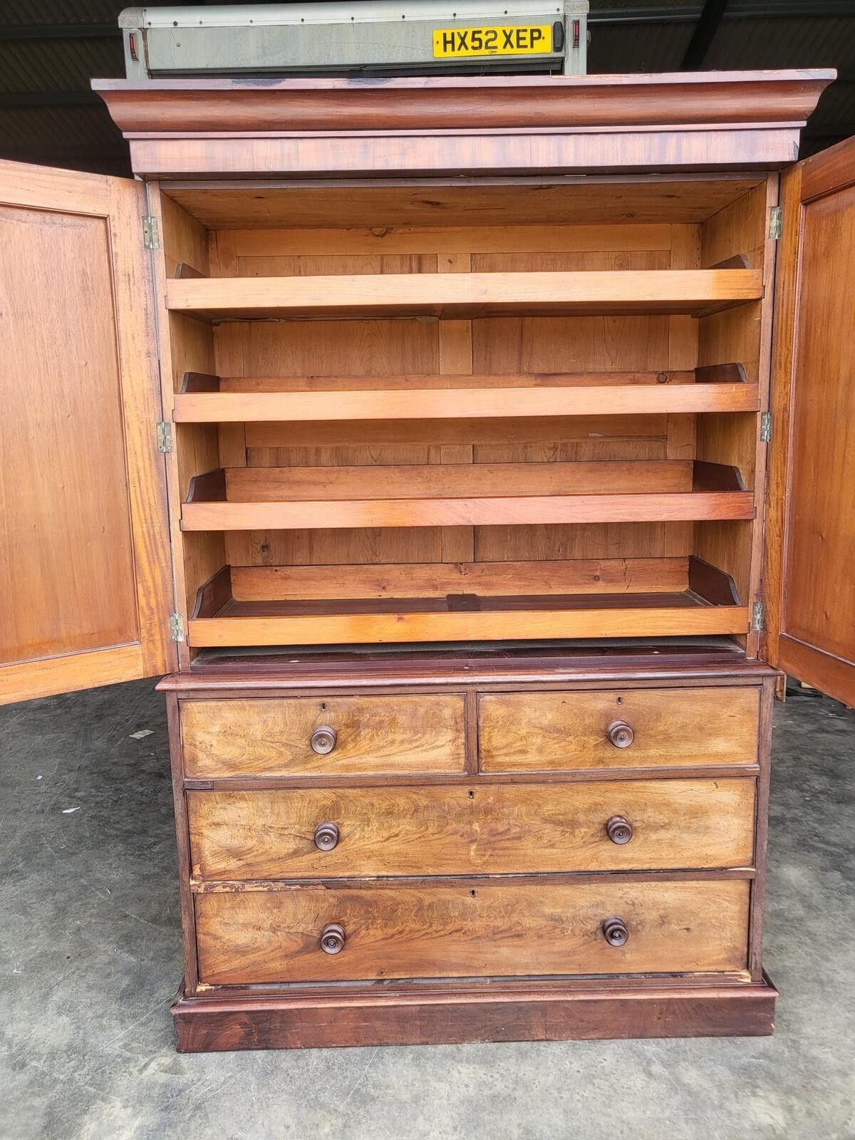 Antique Victorian Linen Press Chest Of Drawers Wardrobe photo furniture