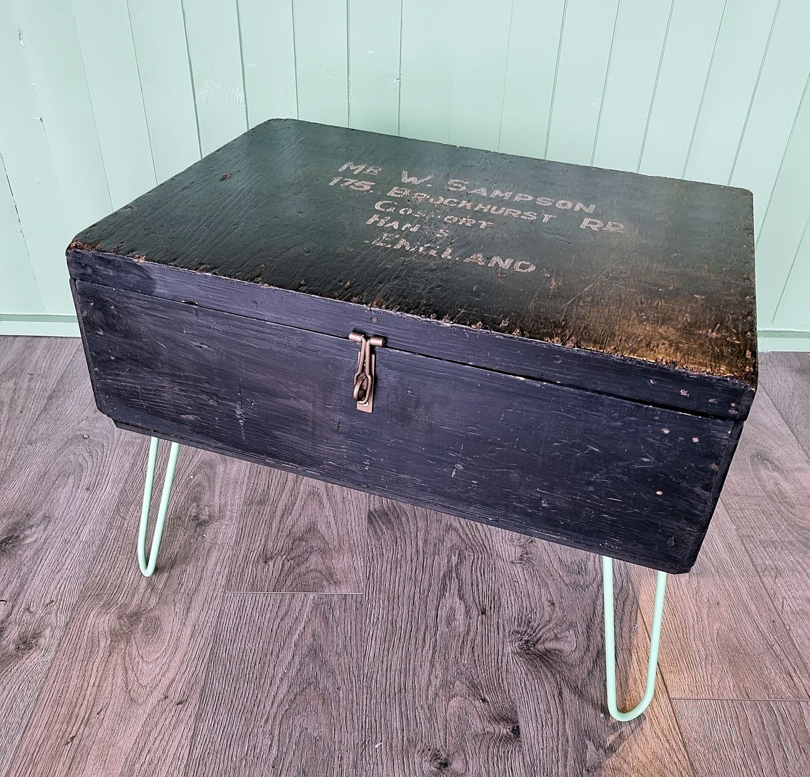 Industrial Merchant Chest Coffee Table With Hairpin Legs