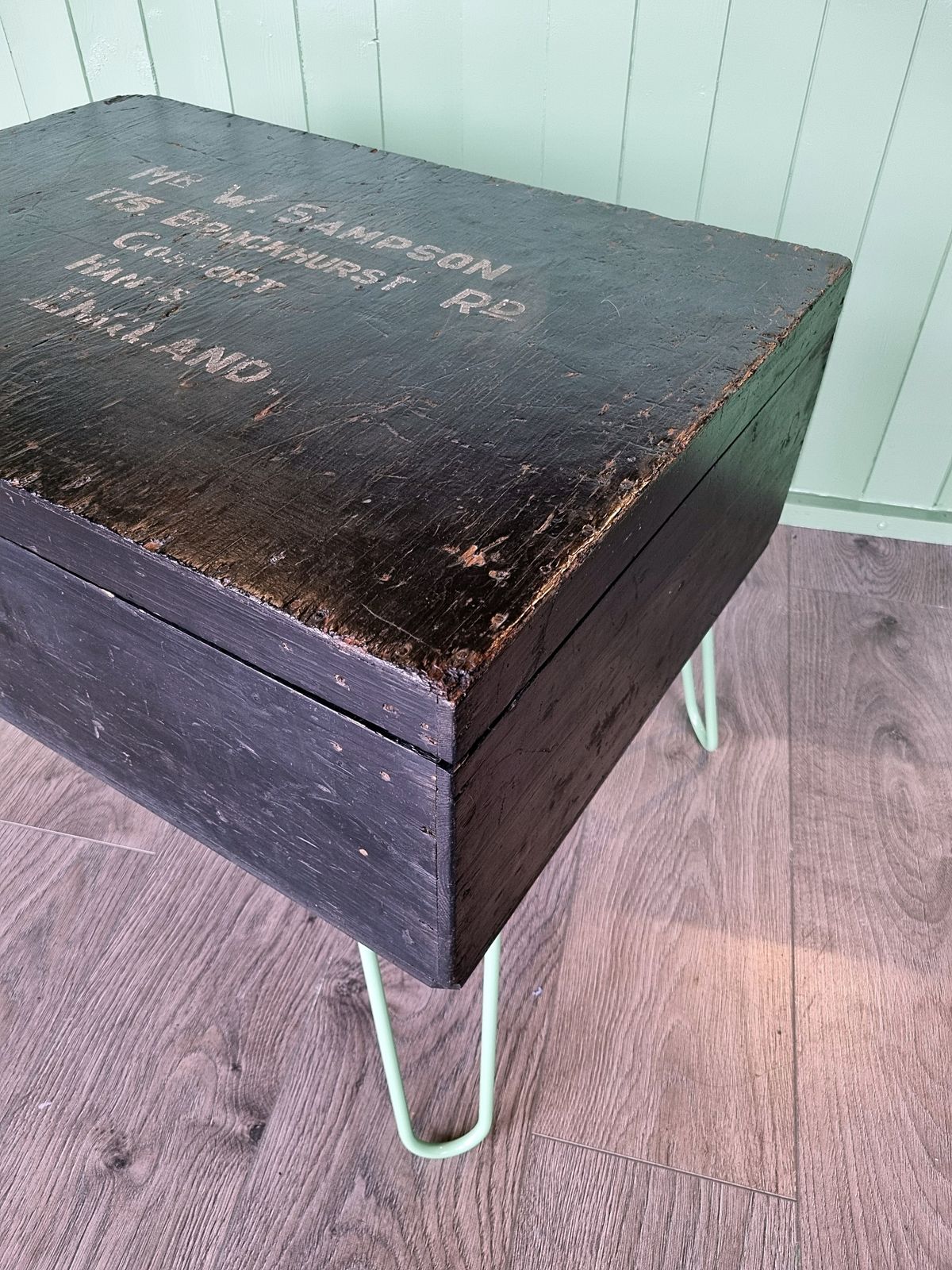 Industrial Merchant Chest Coffee Table With Hairpin Legs photo Furniture