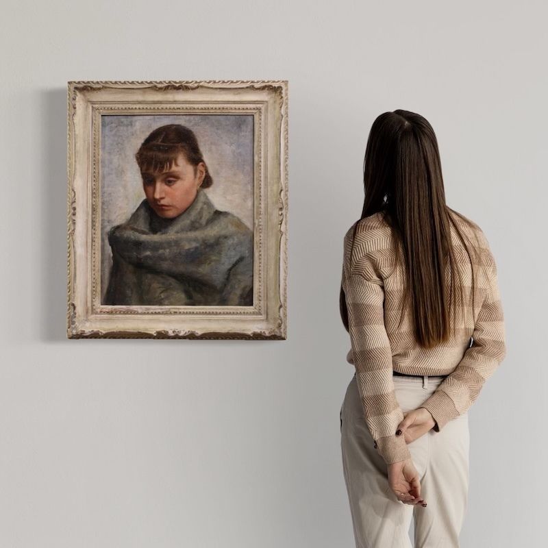 Peinture italienne, portrait de femme de style impressionniste photo for sale