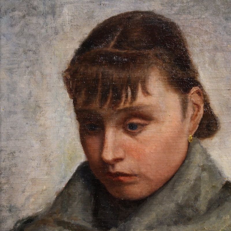 Art Peinture italienne, portrait de femme de style impressionniste photo