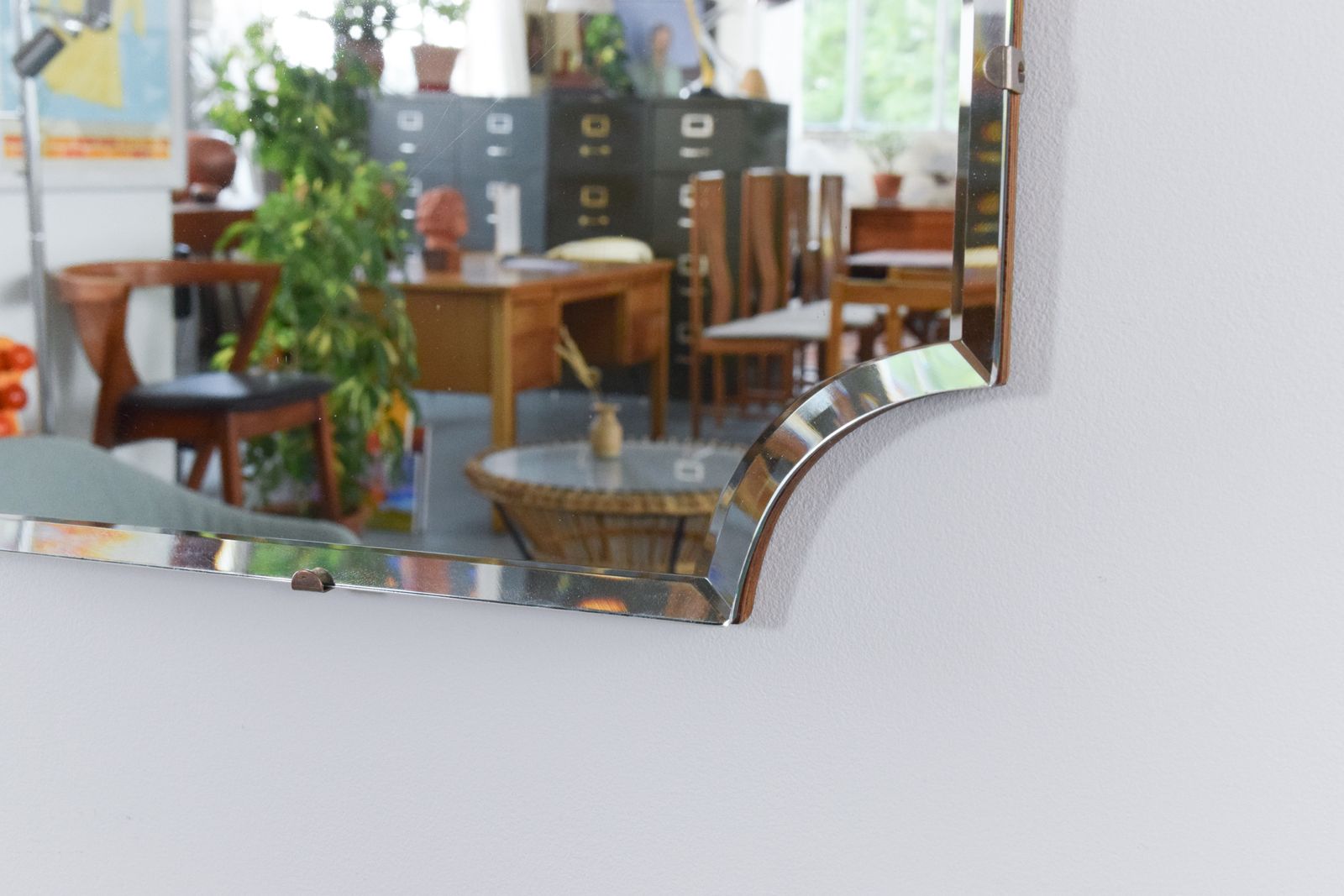 Vintage Frameless Portrait Octagonal Bevelled Mirror photo for sale
