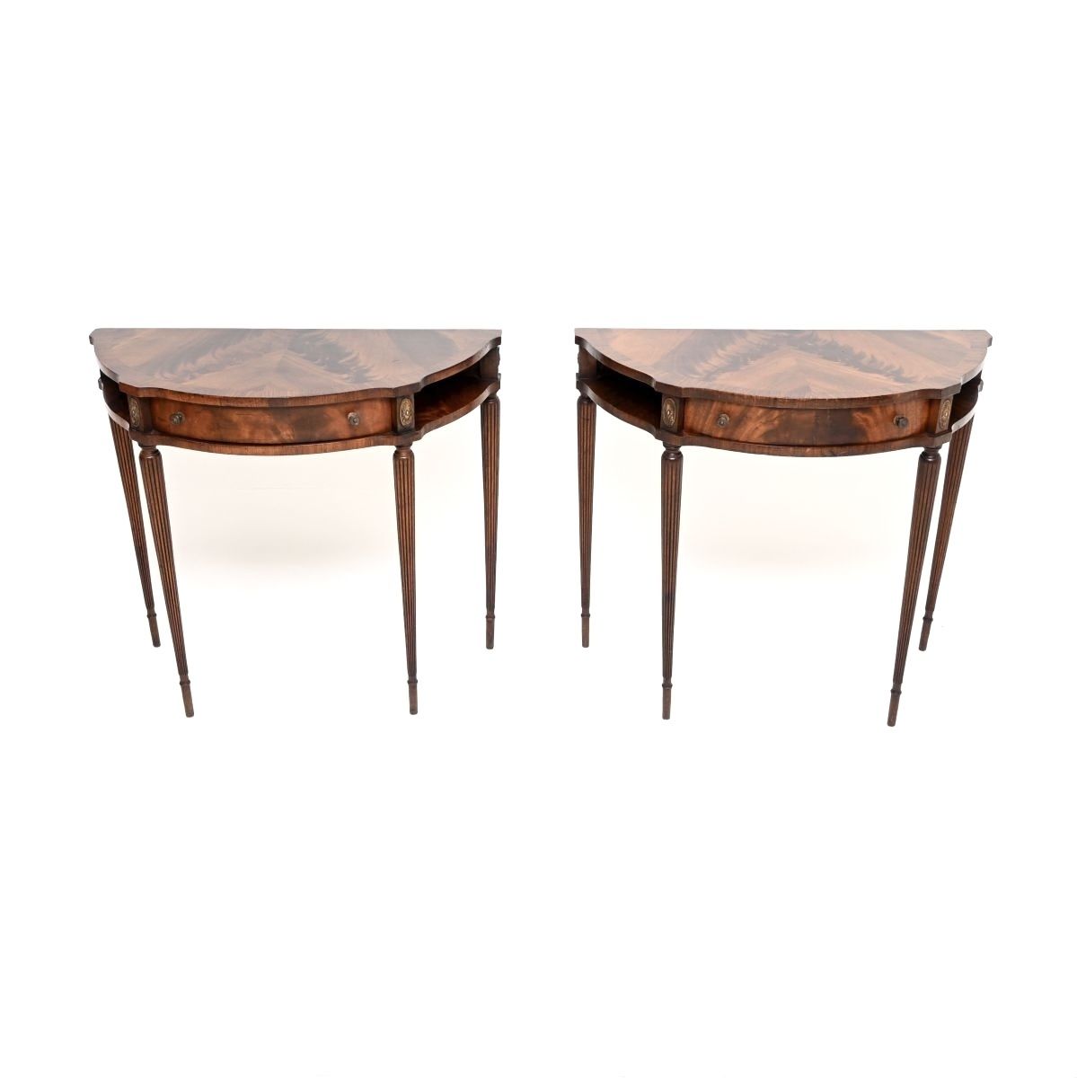 Pair Of Antique Mahogany Regency Style Console Tables photo furniture
