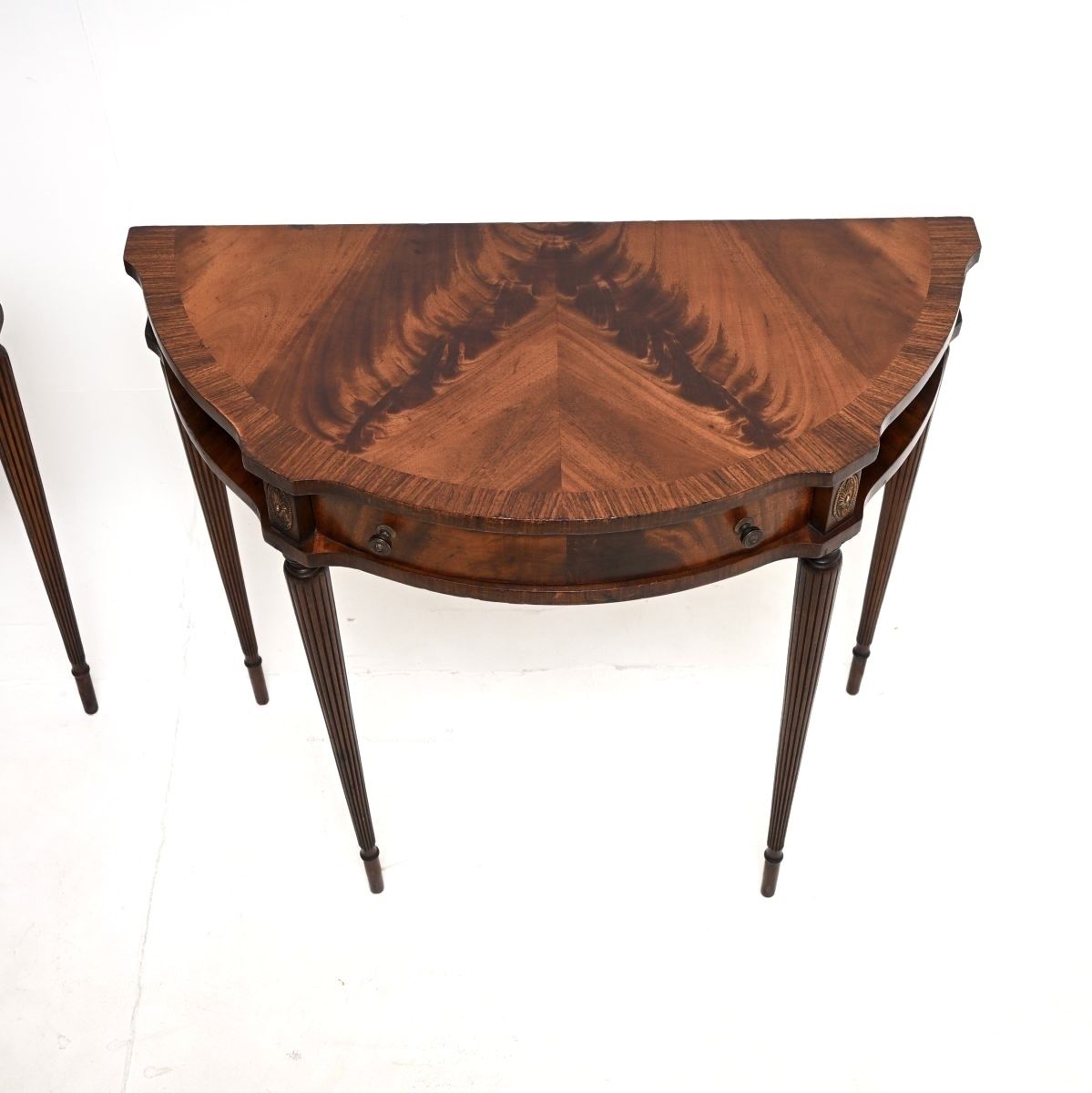 Pair Of Antique Mahogany Regency Style Console Tables photo Furniture