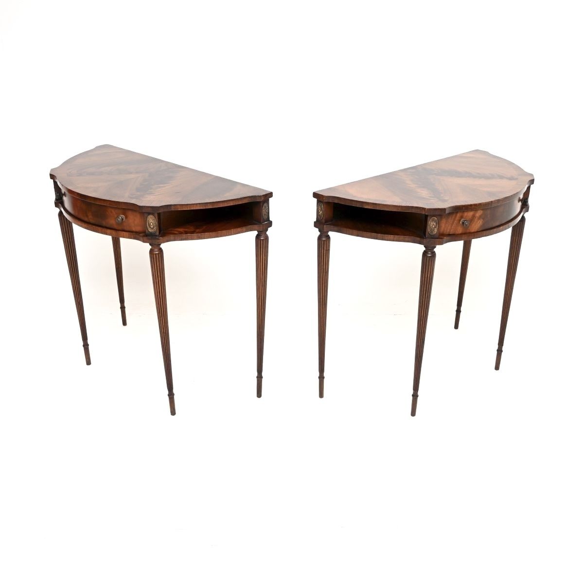 Furniture Pair Of Antique Mahogany Regency Style Console Tables photo