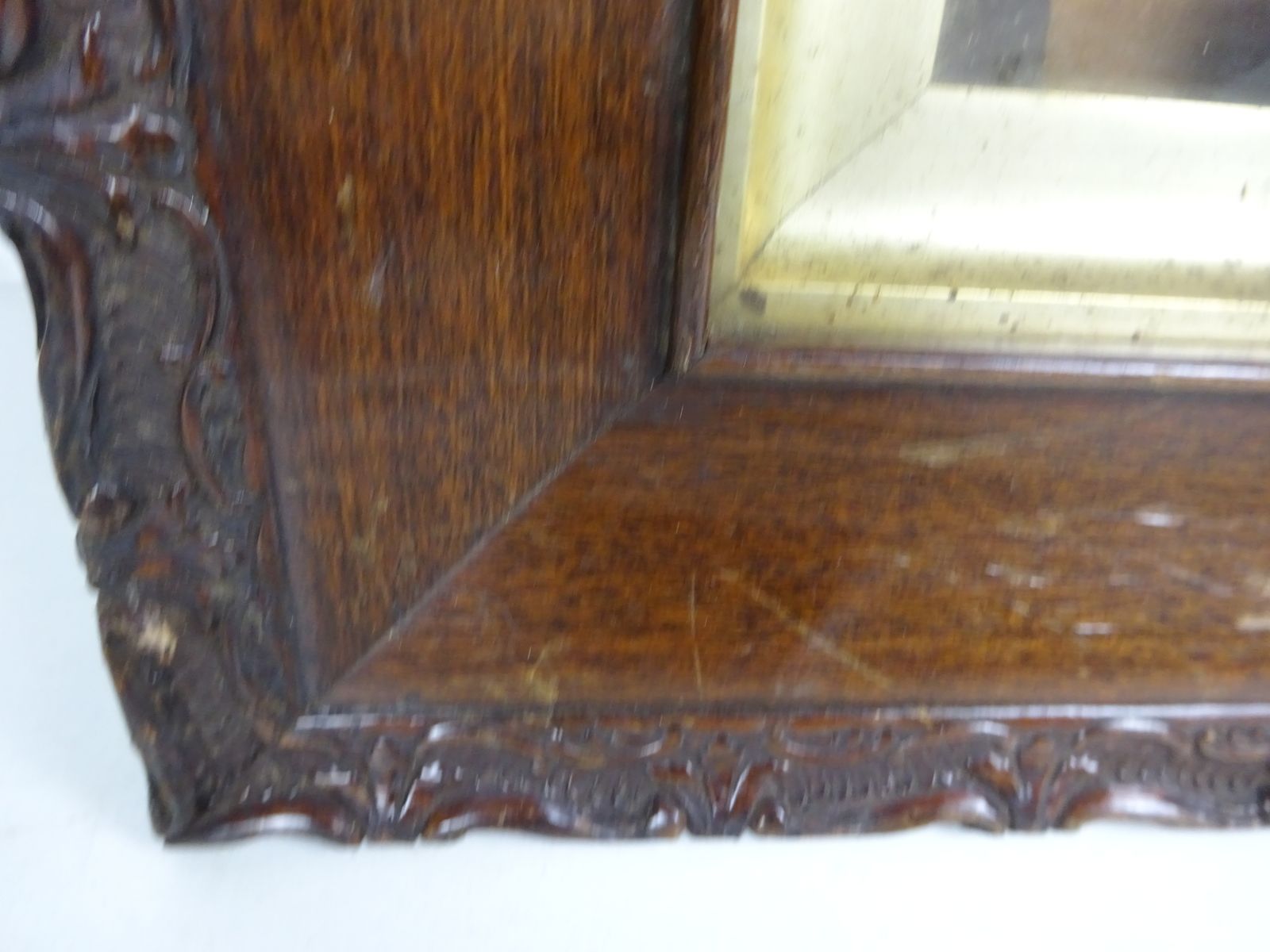 photo buy Reclaimed Victorian Carved Oak Picture Frame, With Glass & Gold Matting