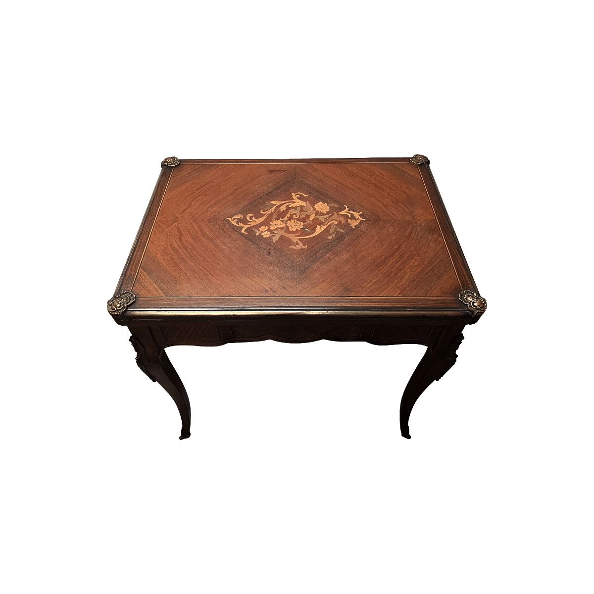 French Louis XV Style Gaming Table With Marquetry, 1960s photo furniture