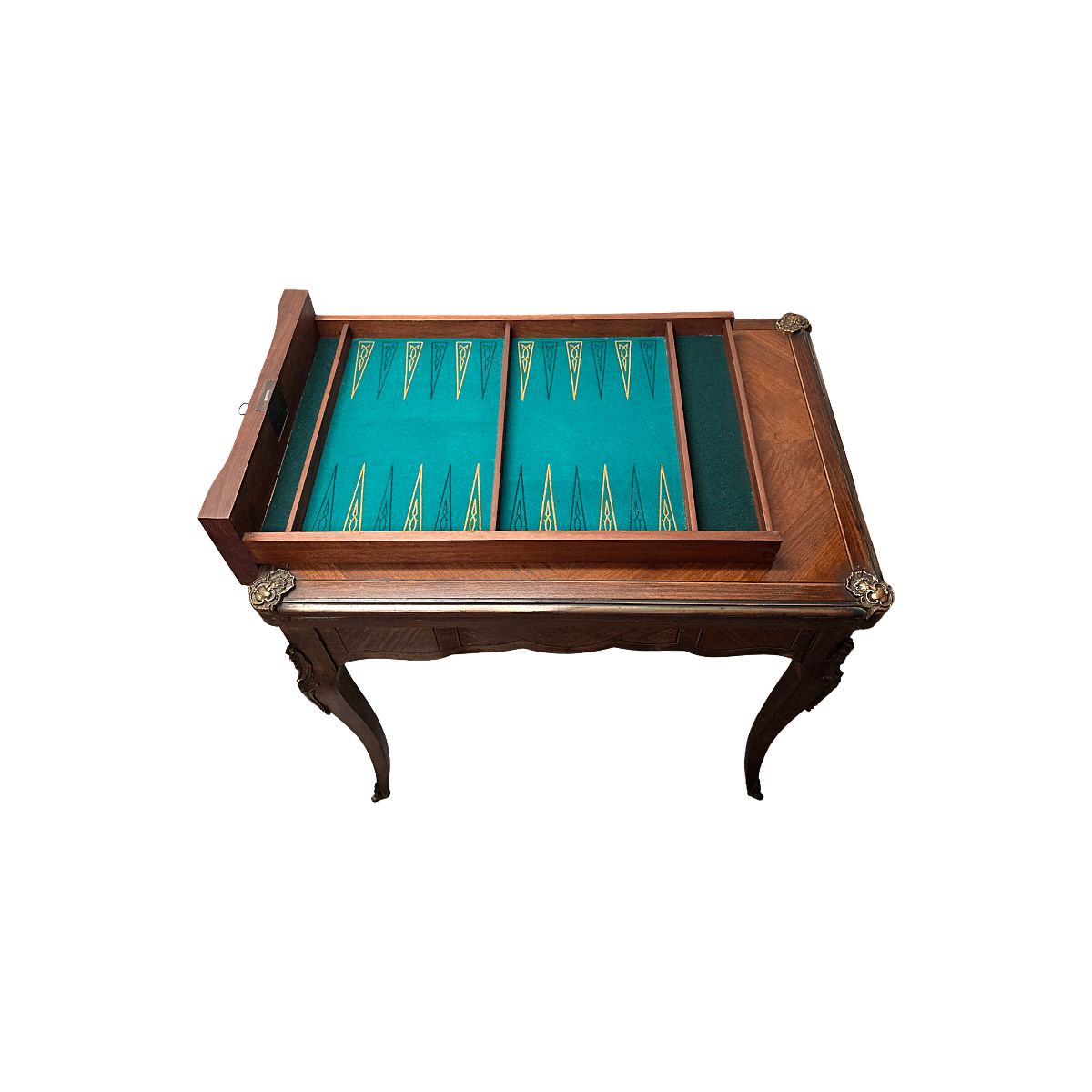 695.0 French Louis XV Style Gaming Table With Marquetry, 1960s photo