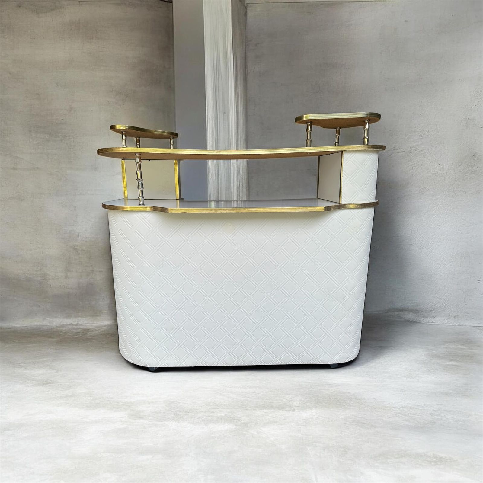 Mid Century Gold & Cream Retro Drinks Cocktail Bar 1970’s 120cm (W) X 110cm (H) X 65cm