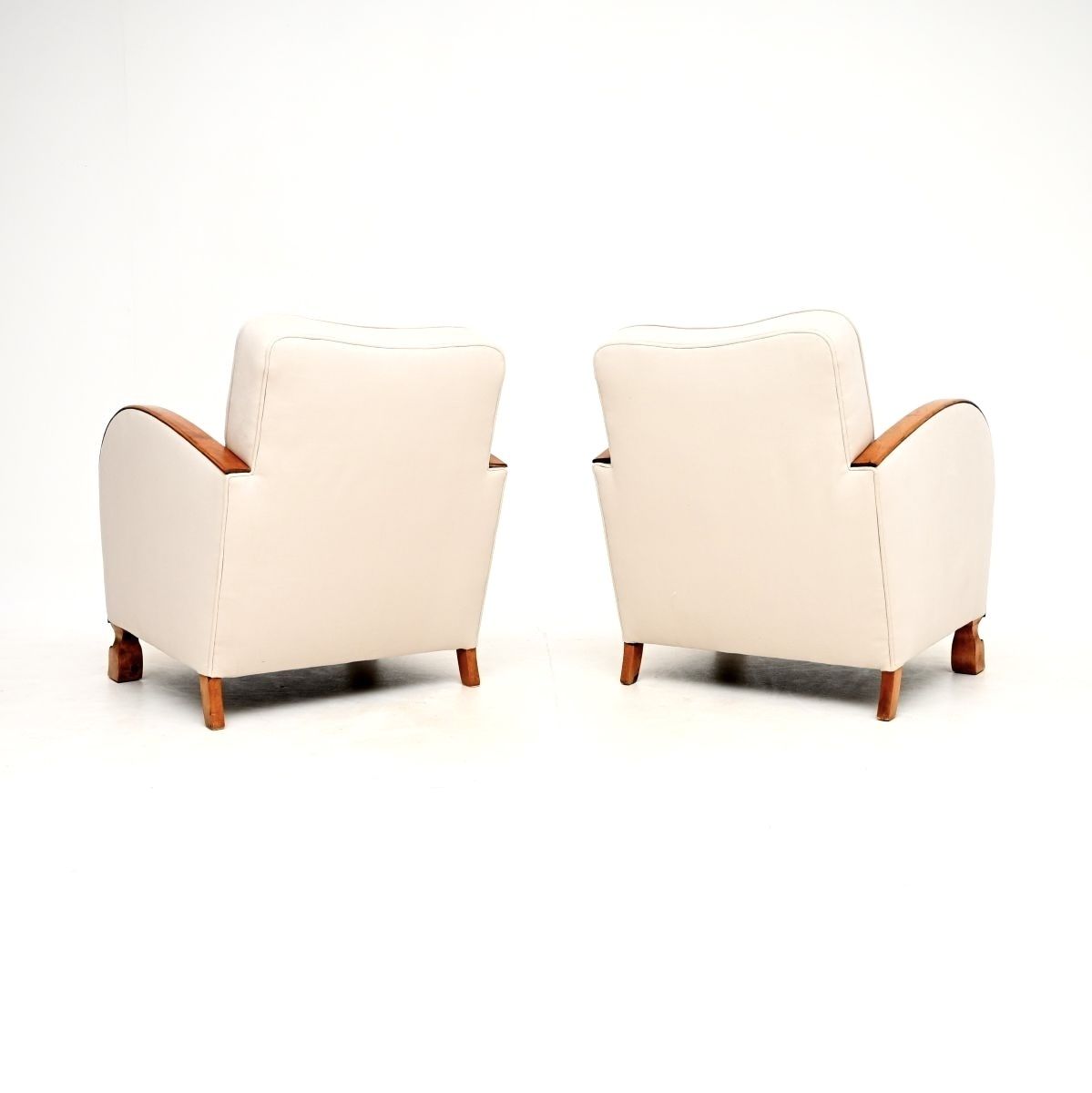 photo for sale Pair Of Swedish Art Deco Armchairs In Satin Birch