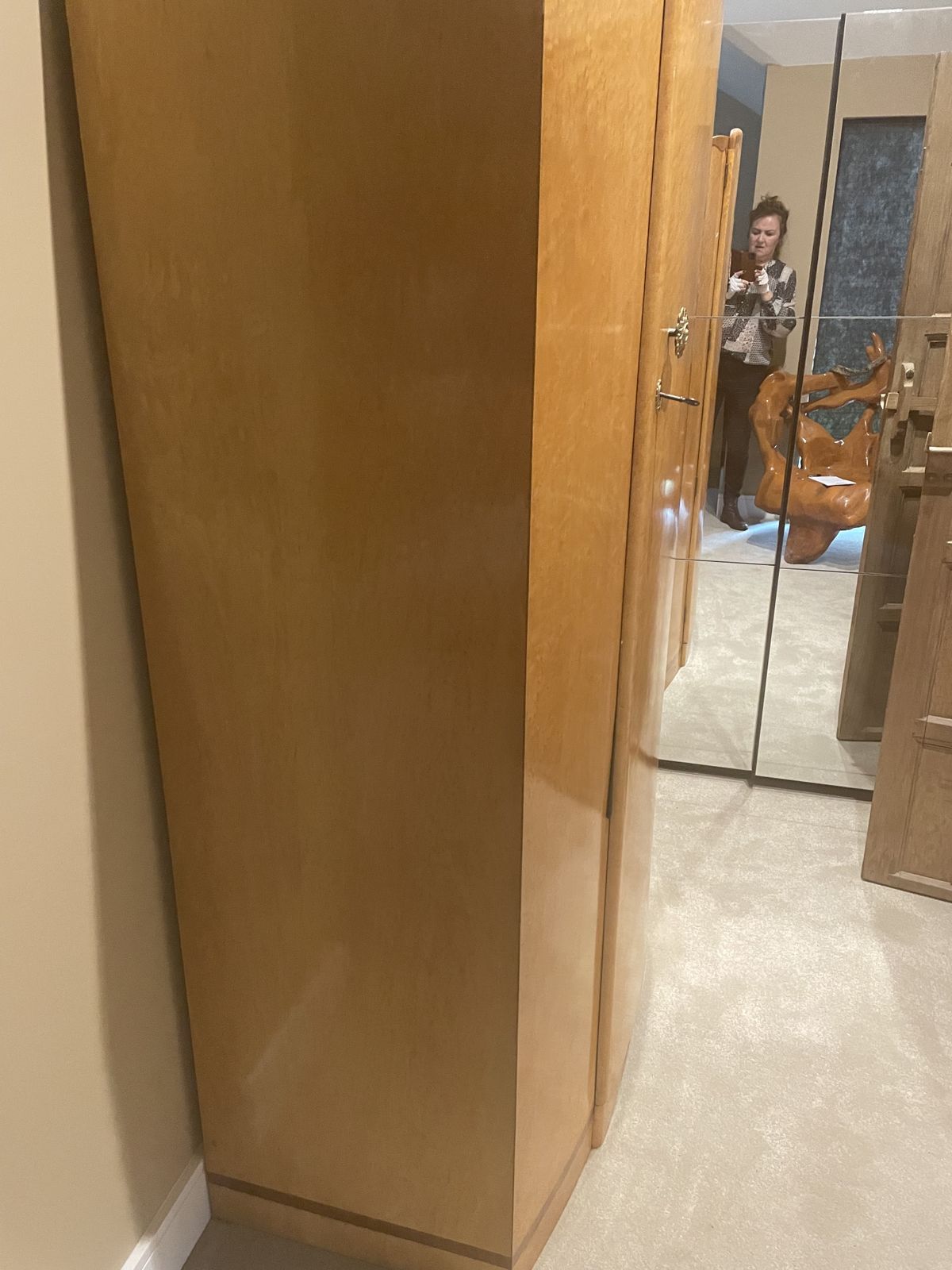 One X 1920 30s Birds Eye Maple Wardrobe Large (Comes N Two Parts) photo Furniture