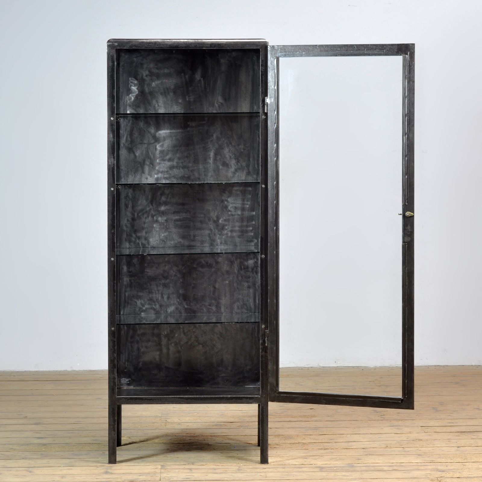 Polished Iron Medicine Cabinet, 1920s photo Furniture