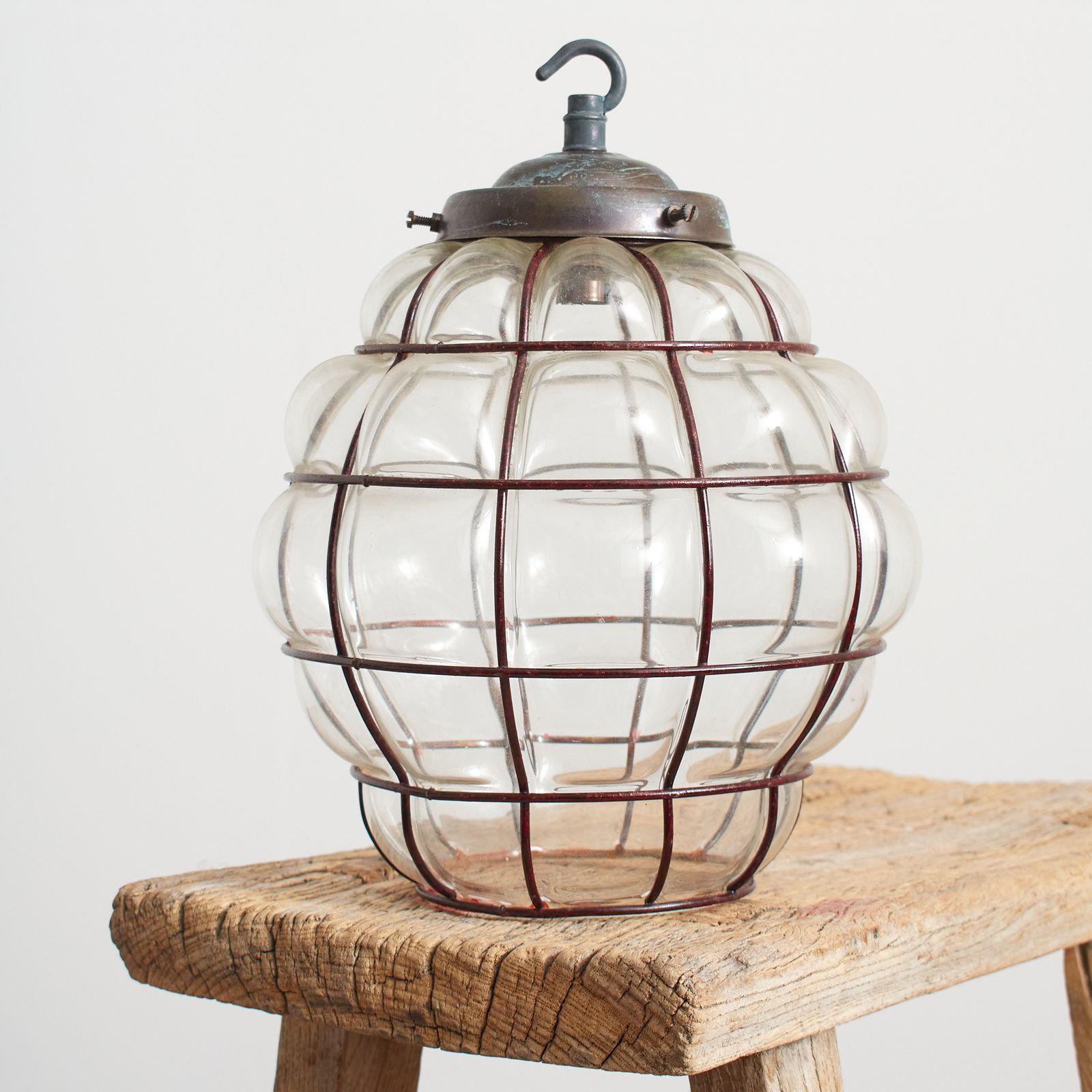 Antique Murano Style Cage Glass Pendant Light photo furniture