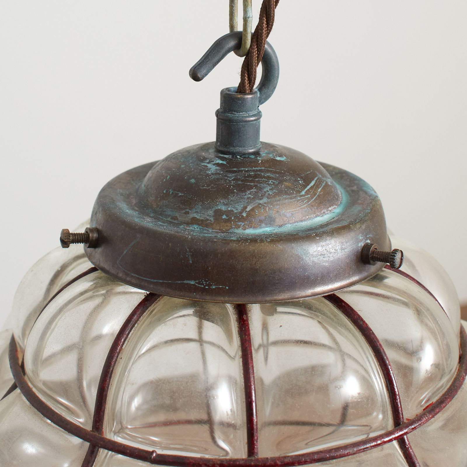 Antique Murano Style Cage Glass Pendant Light photo Lighting