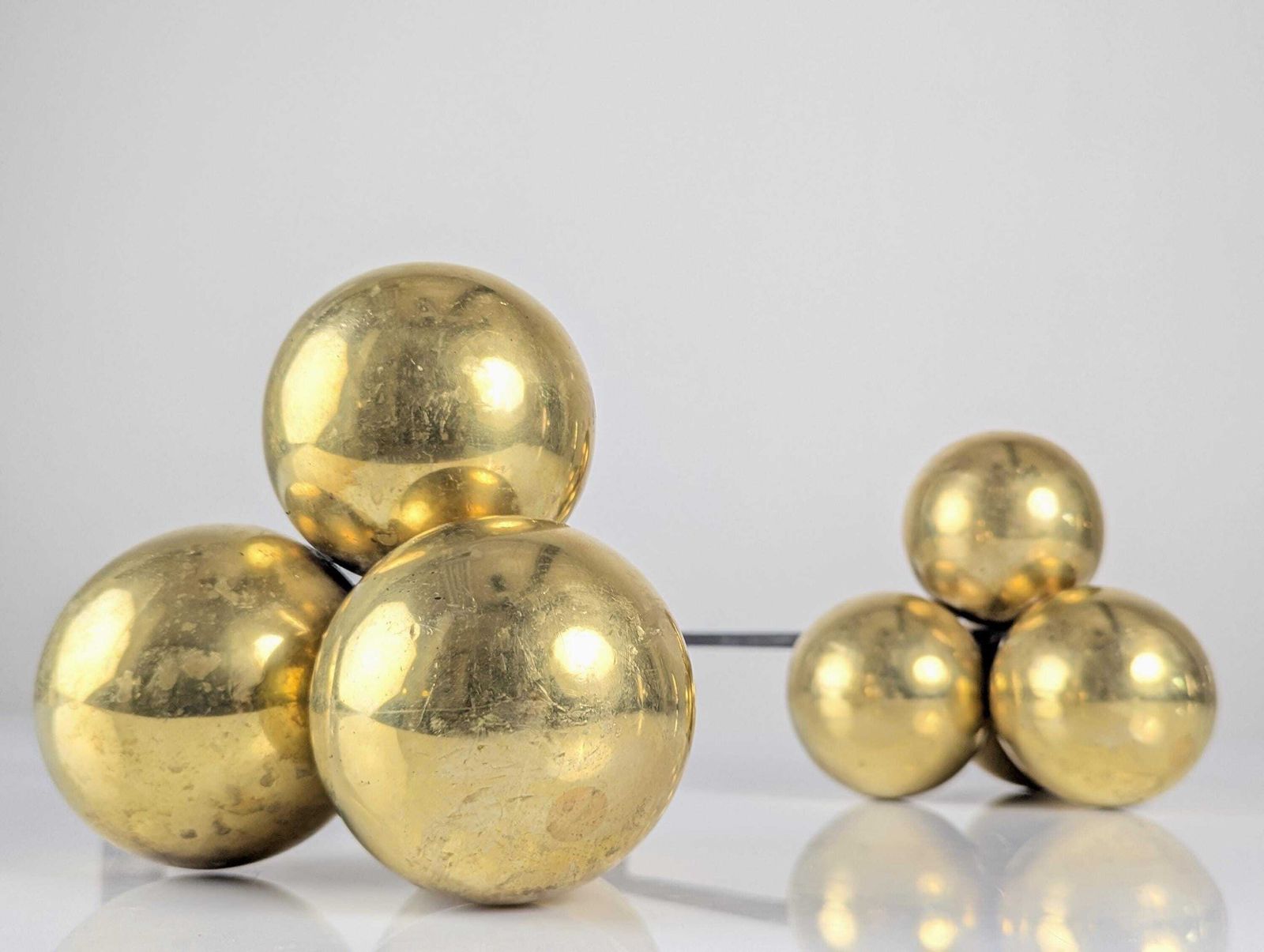 Chenets en bronze et fer forgé, par Jacques Adnet, années 1930 photo buy