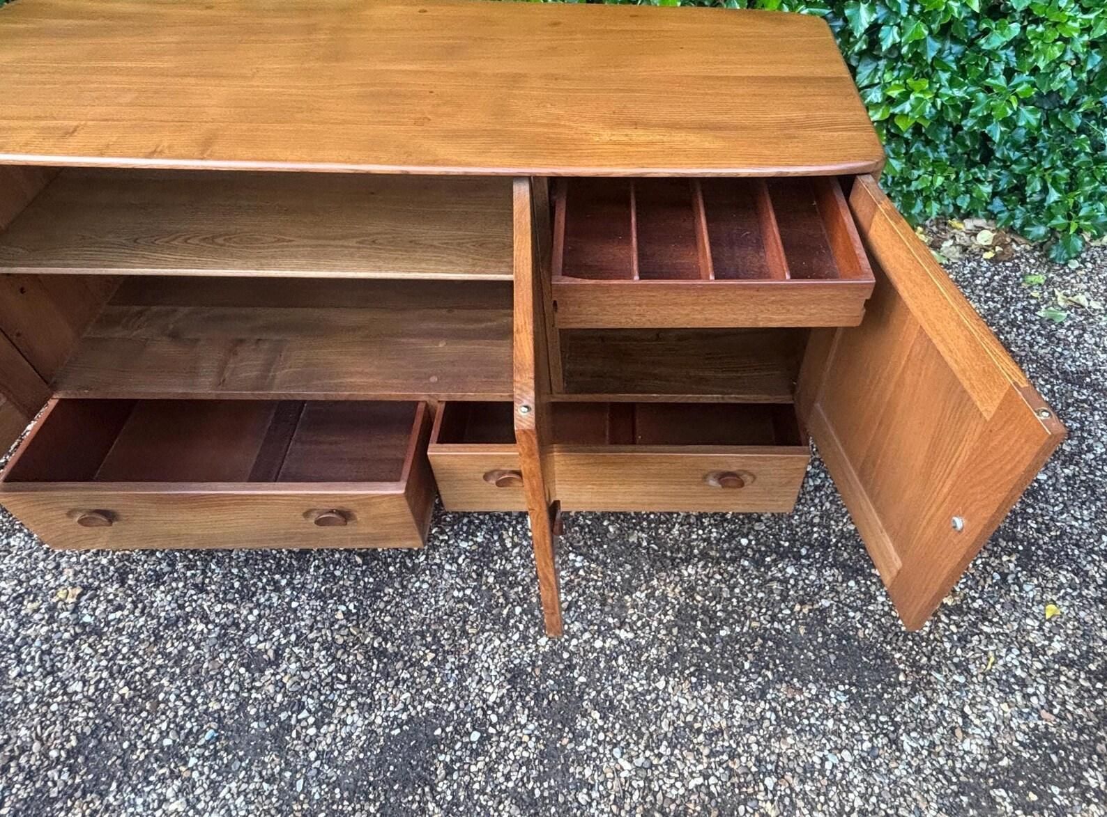 Furniture Mid Century Ercol Windsor Elm Sideboard photo