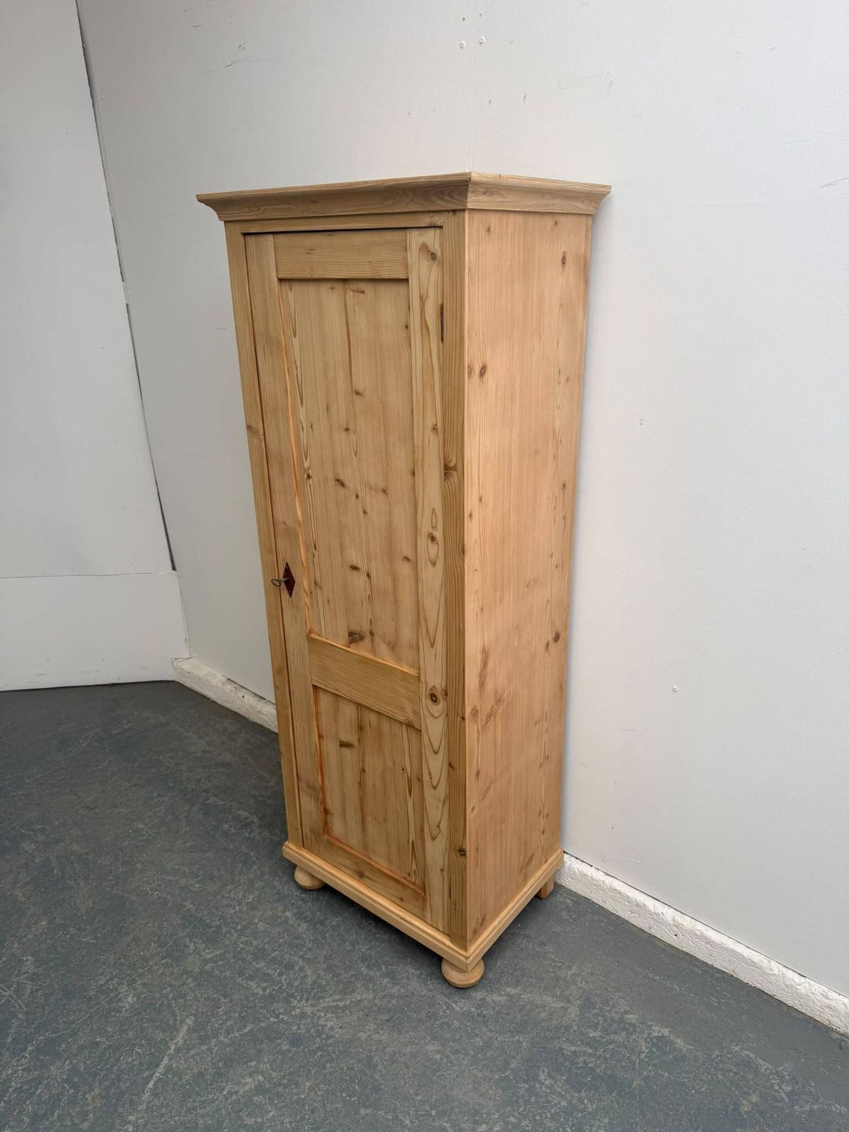 A Lovely Small Shallow Antique Pine Bathroom Cupboard To Wax/Paint
