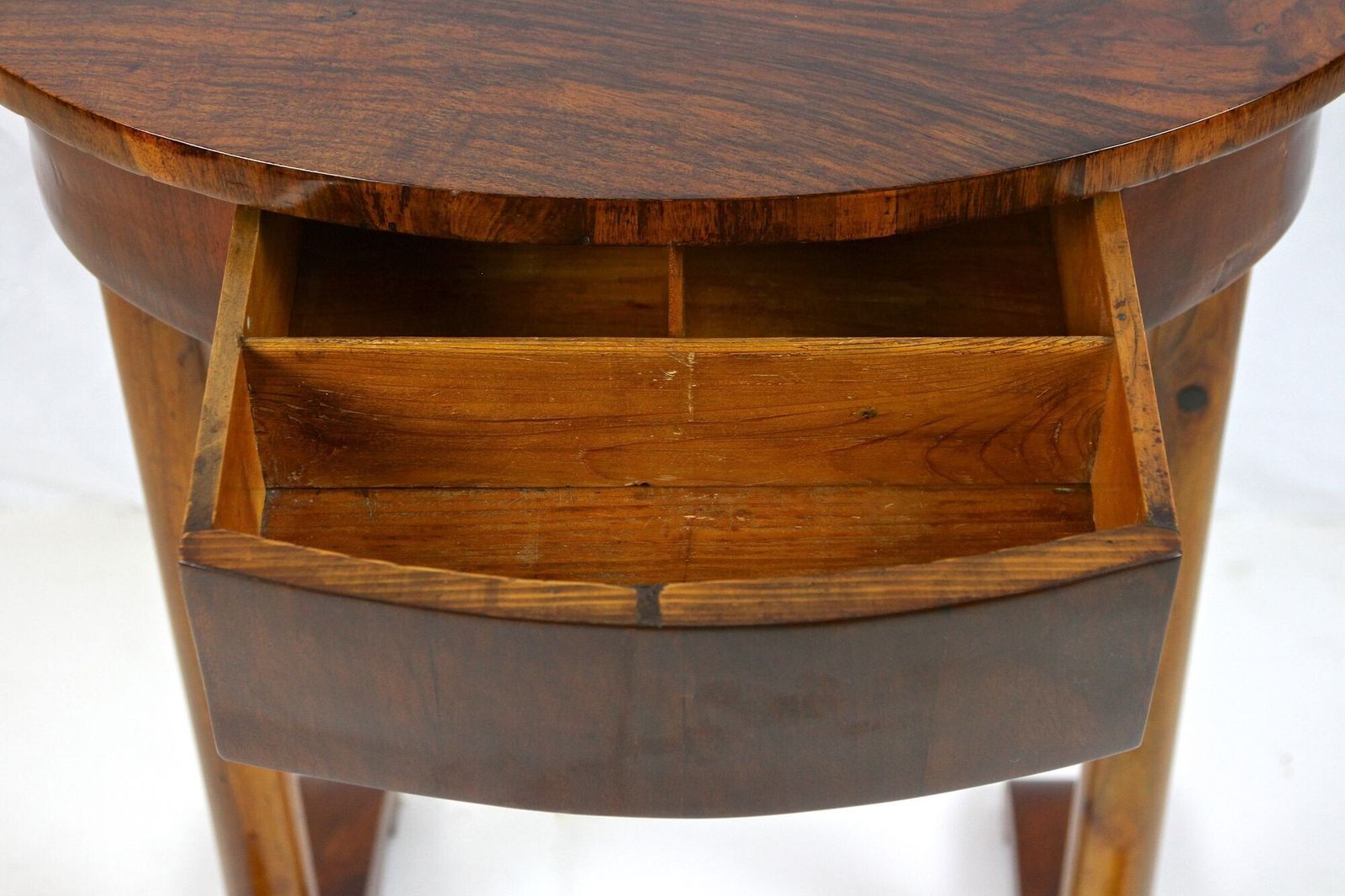 19th Century Oval Biedermeier Nutwood Side Table, Austria Circa 1830 photo Furniture