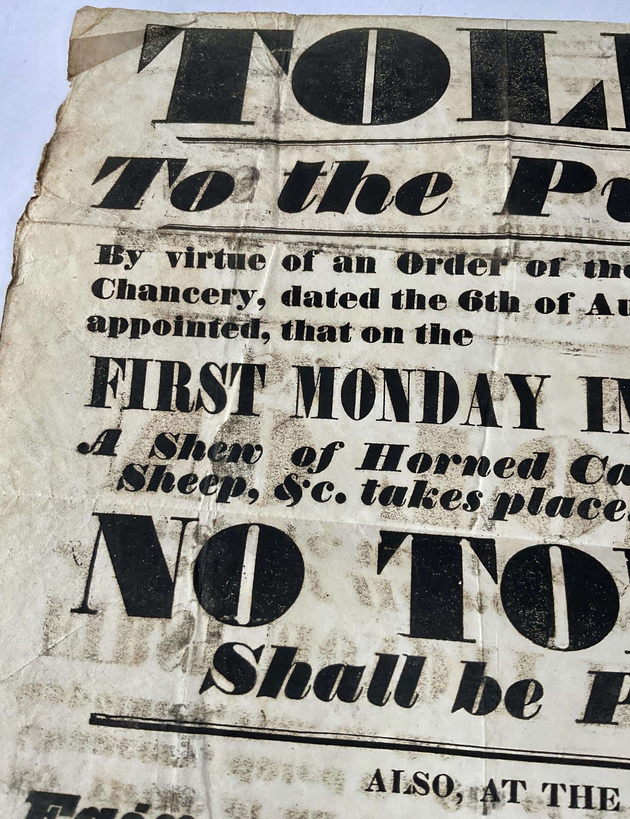 Original 1834 William IV Legal Broadside / Market Toll Notice – Printed In Darlington – Rare Agricultural Ephemera & Unique Wall Art photo vinterior