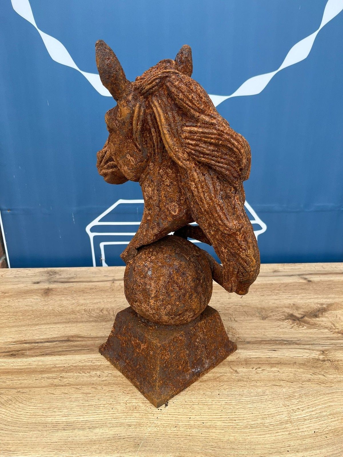 Antique Style Rusty Cast Iron Horse Head Bust Garden Interior Sculpture 12.5kg photo buy