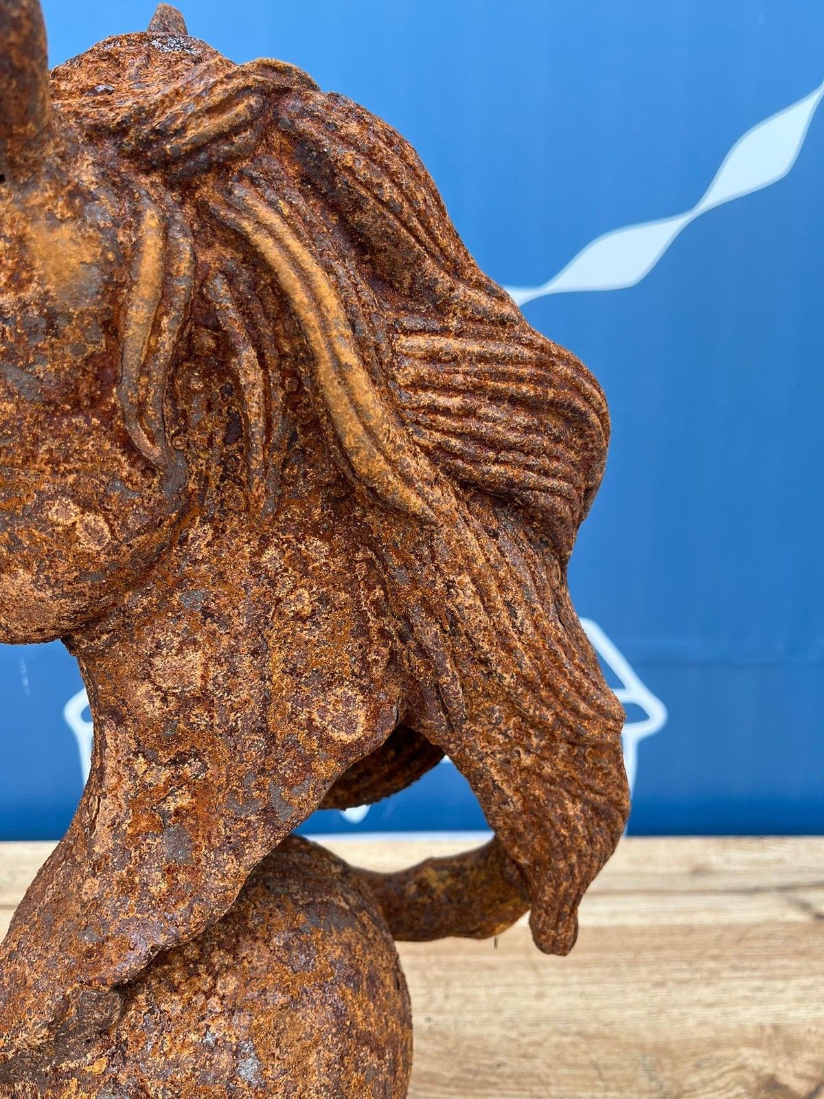 photo furniture Antique Style Rusty Cast Iron Horse Head Bust Garden Interior Sculpture 12.5kg