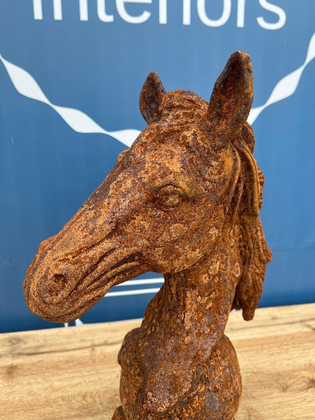 photo buy Antique Style Rusty Cast Iron Horse Head Bust Garden Interior Sculpture 12.5kg