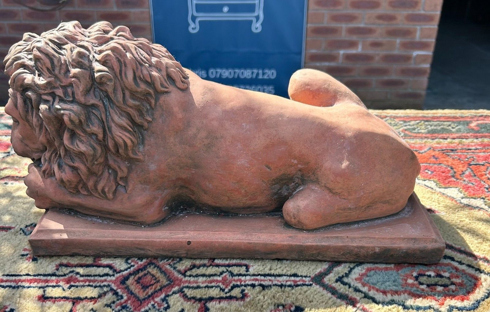 photo for sale Antique Style Terracotta Stone Lion Garden Interior Sculpture Or Pillar Cap
