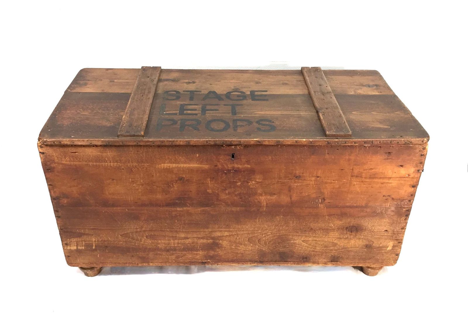 Antique 20th Century Wooden Coffer Blanket Box / Stage Prop Storage Crate C.1920 photo vintage