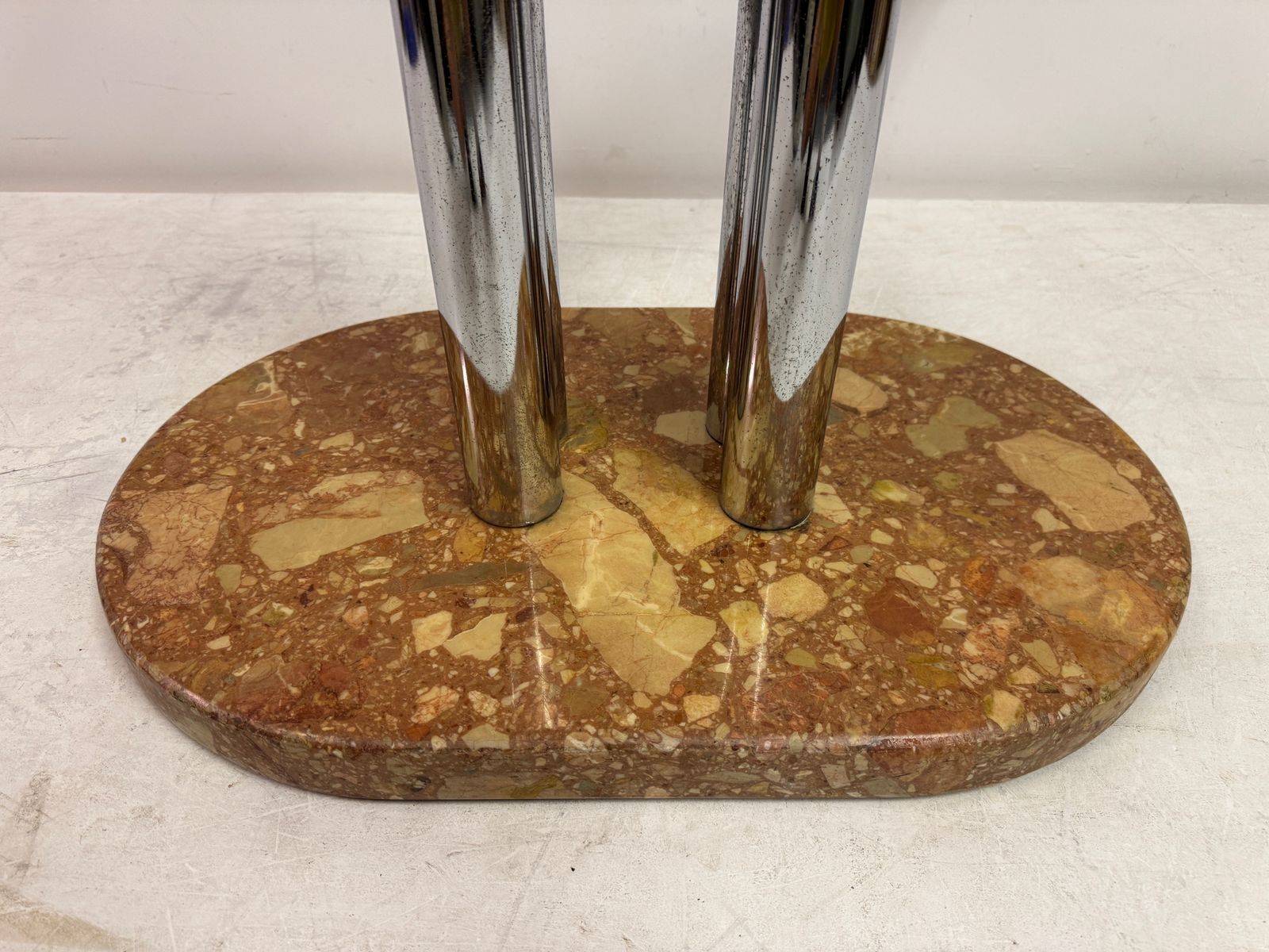 1970s Italian Smoked Glass, Chrome And Marble Italian Dining Table By Guido Faleschini photo vinterior