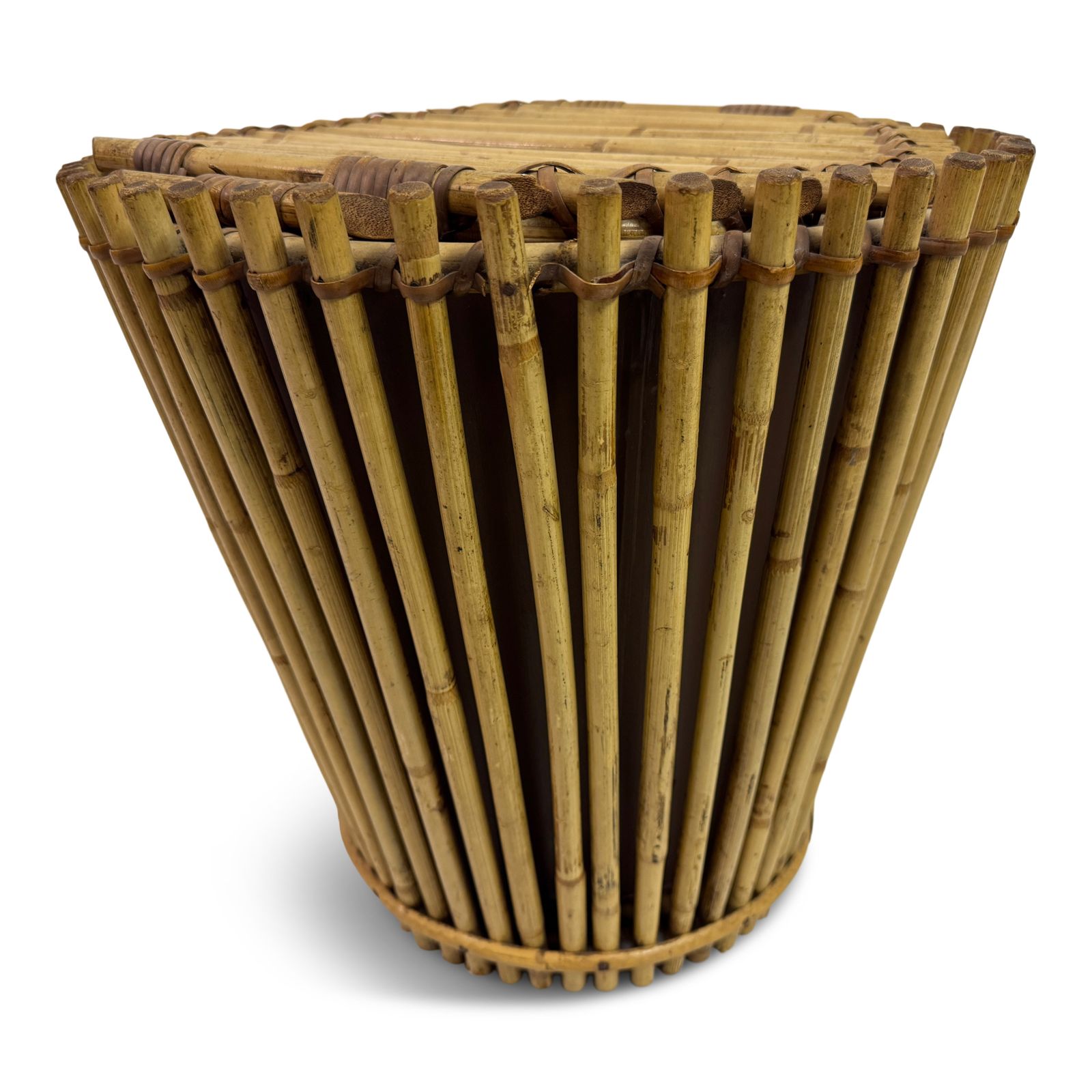 1970s Italian Bamboo Waste Paper Bin